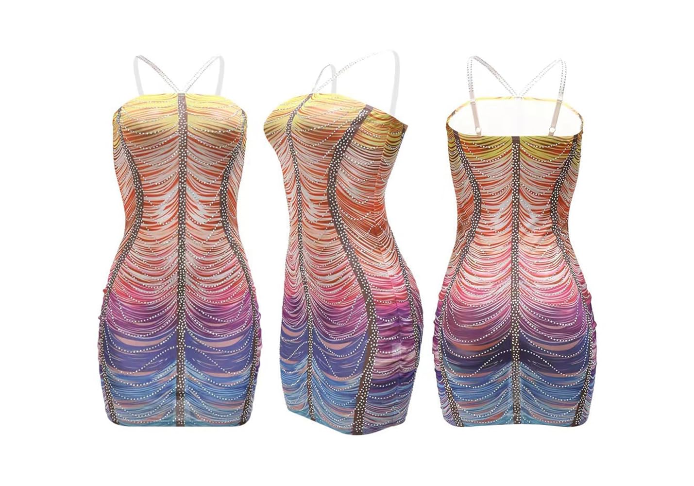 Amazon.com: SHINFY Women's Sexy Rhinestone Mini Dress