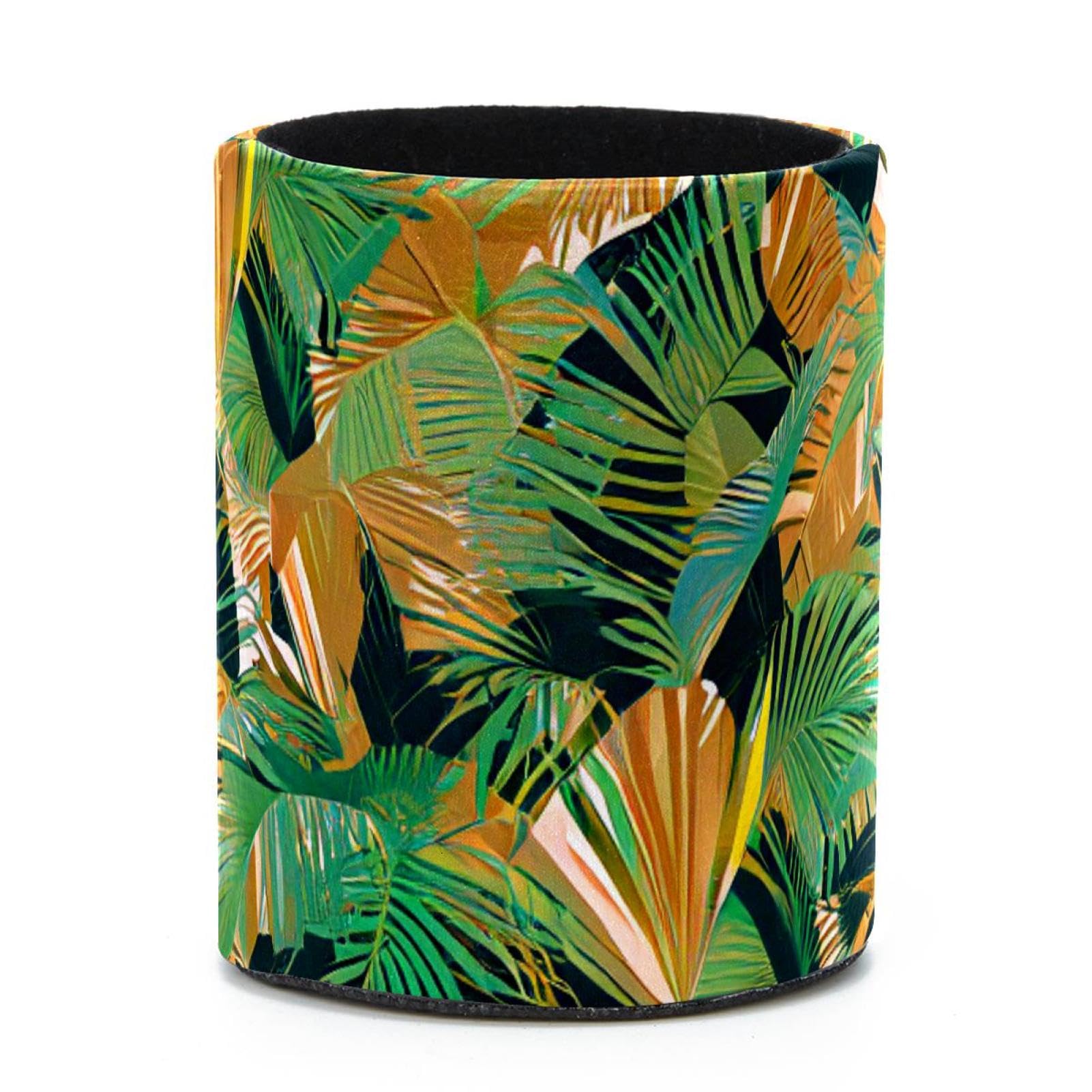 VAPOKF Round Pencil Holders for Desk, Tropical Palm Pen Holders Pen Pot Makeup Brushes Storage Desktop Stationery Supplies Organiser for Home Office