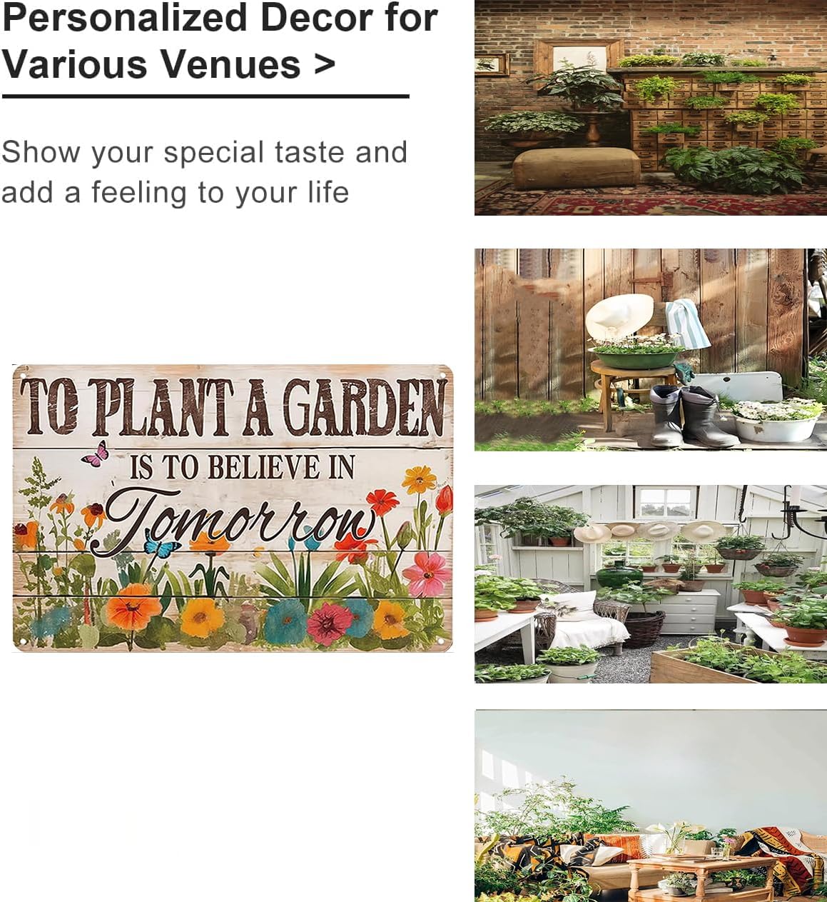 Bestylez Gardening Gifts Vintage Gardening Sign To Plant A Garden is To Believe Tomorrow Tin Sign for Home Garden Greenhouse Living Room Bedroom Outdoor Yard Backyard Decor 8X12 Inch (3366) - Image 3