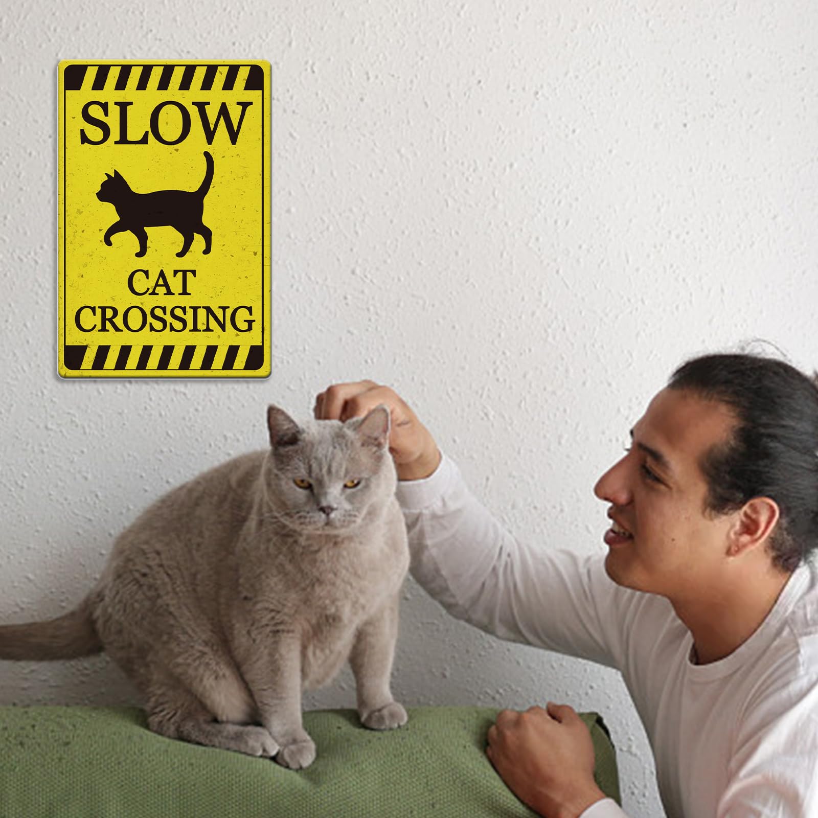 Divertente gatto nero Vintage targa in latta ricorda di pulire