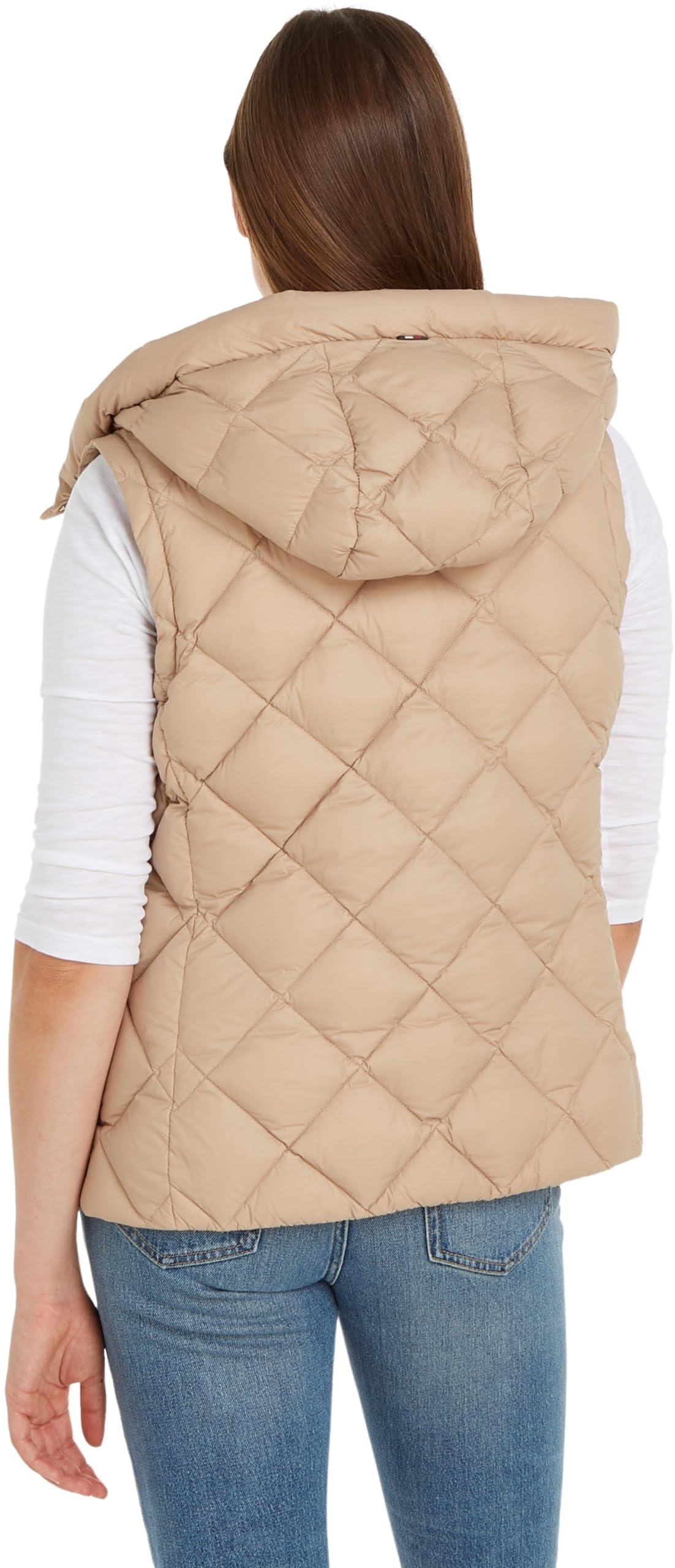 Tommy Hilfiger Damen Weste Classic Steppweste, Beige (Beige), XXL – Ansicht 2