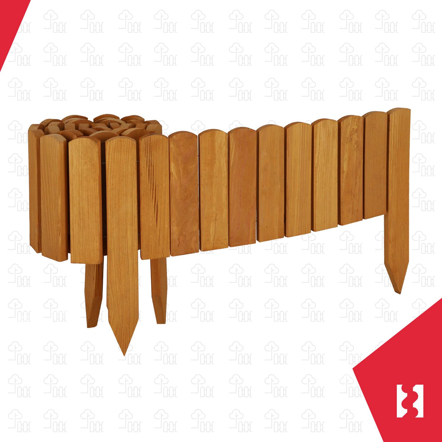 KOTARBAU® Bordure Jardin Exterieur Bois - 200 x 20 cm - Cloture Bois Jardin - Chêne - Palissade Flexible - Décoration