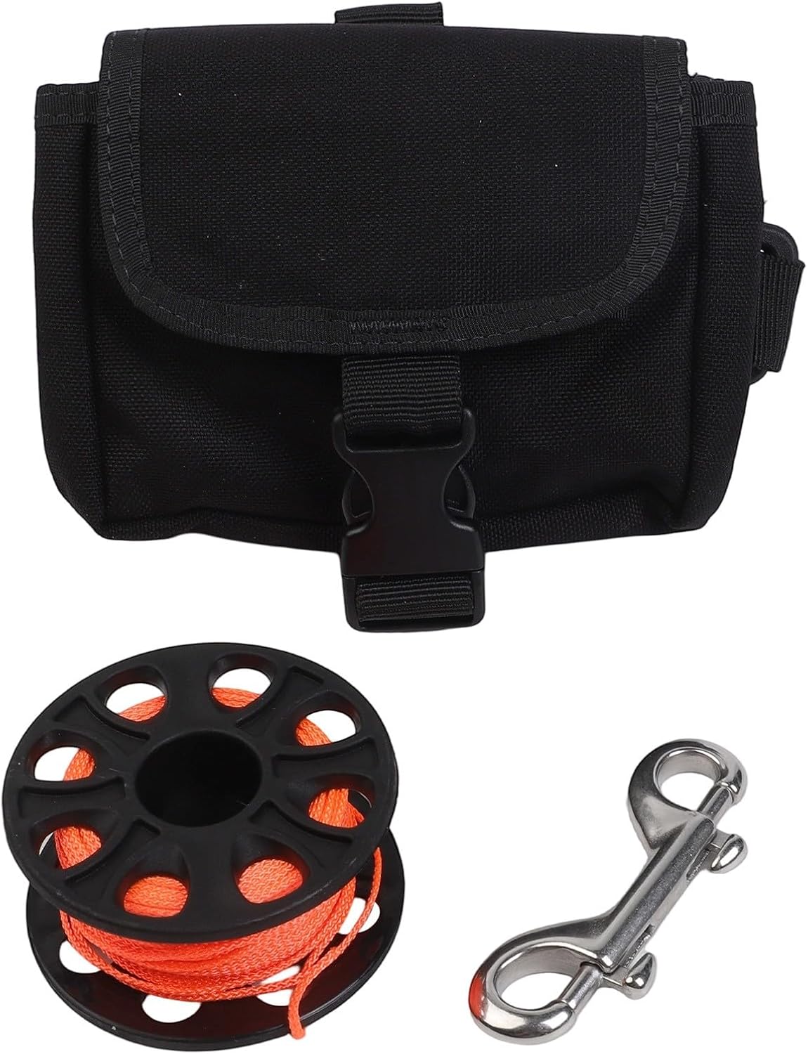 Scuba Diving SMB Marker Buoy 120x15cm Nylon Surface Signal Float with Spool Reel and Stainless Steel Snap for Diver Below Safety
