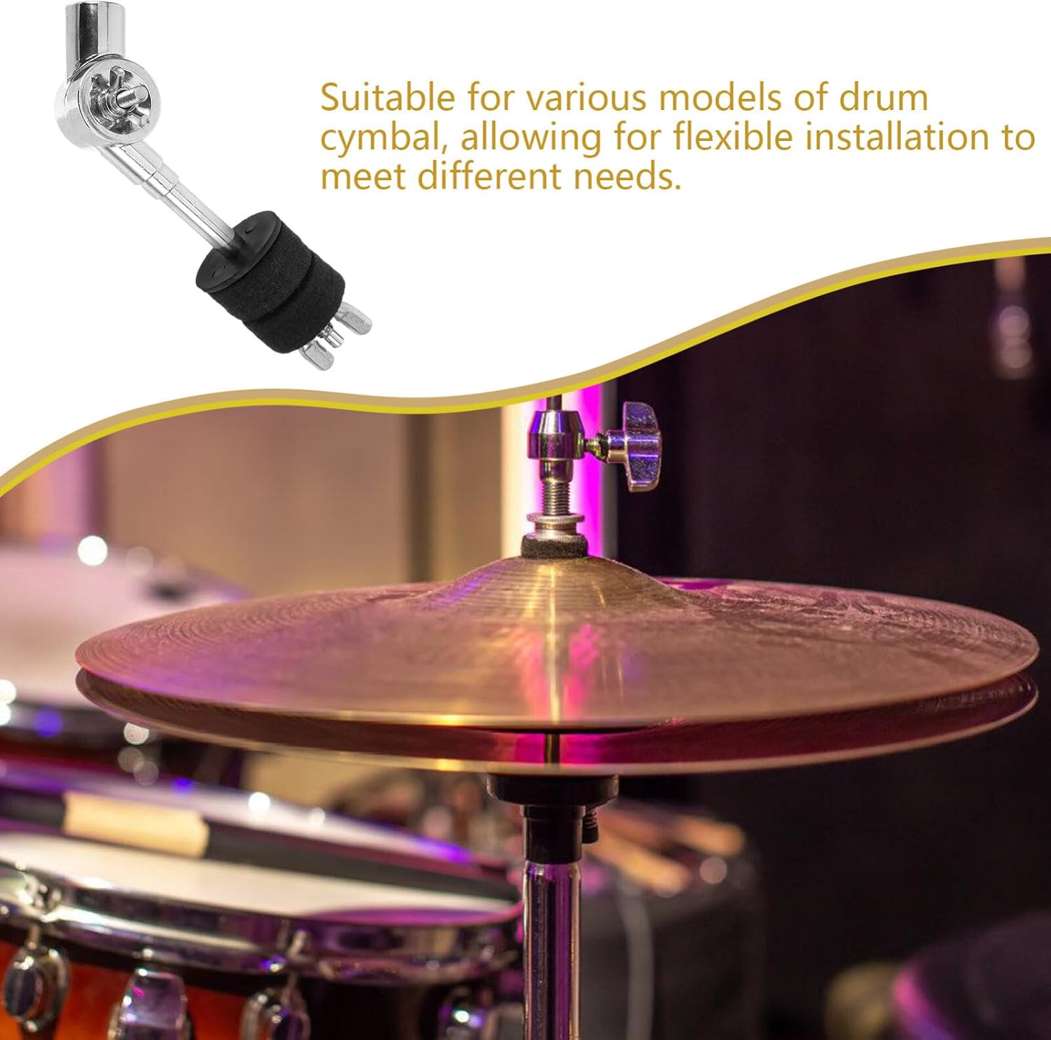Abaodam Cymbal Boom Arm Connector Sliding Rack Joint Zinc Alloy Drum Extension Holder for Stable Drum Set Hardware Support