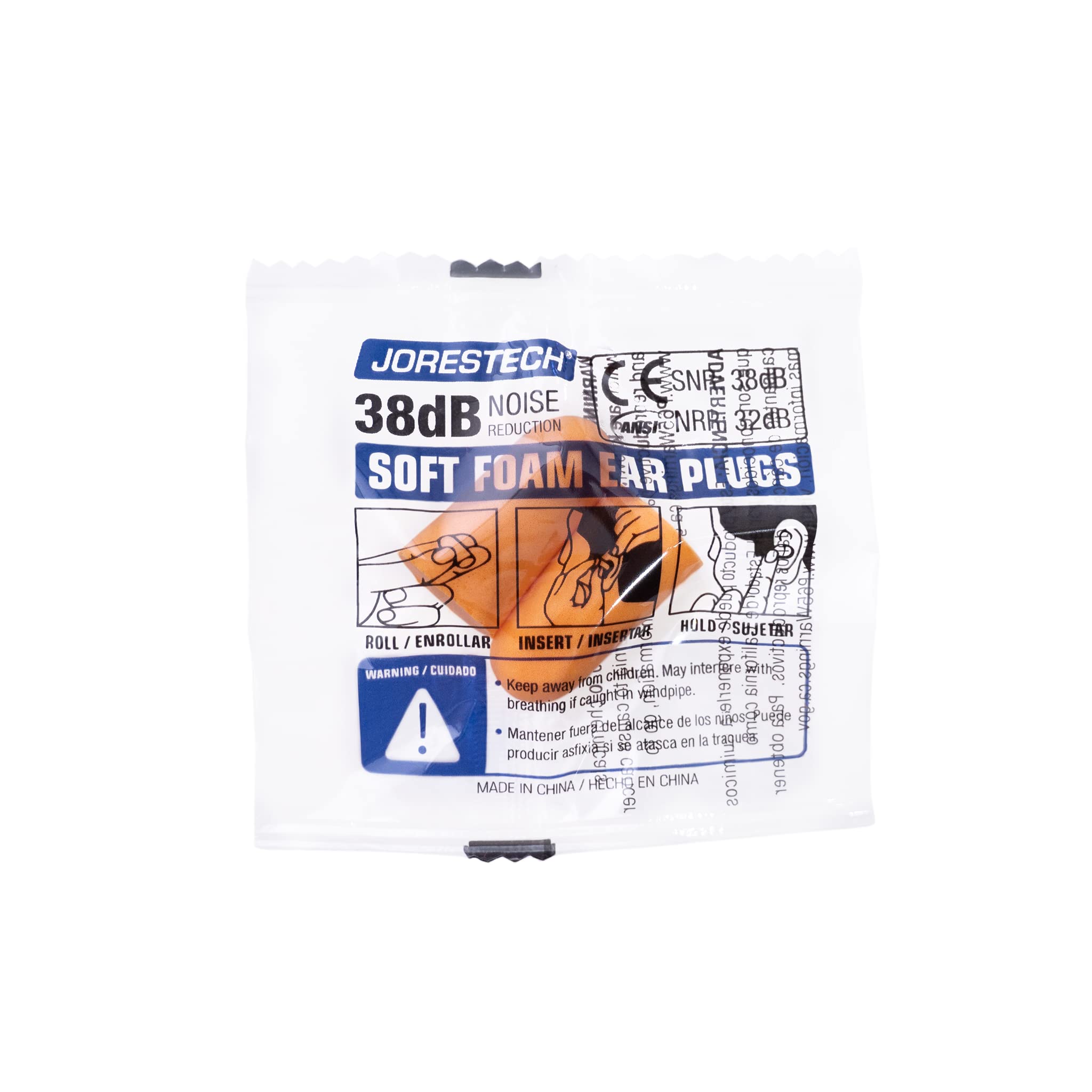 JORESTECH Tapones para los oídos de espuma ultra suave de seguridad, color naranja, excelentes para reducción de ruido, empaquetados en pares 32dB NRR 34 dB SNR (200)