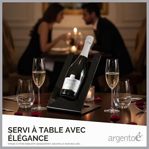 argentoè Gelette Wine Cooler - Bottle Cooler and Thermal Bottle Holder for the Table - Champagne Cooler & Champagne Cooler Without Ice - Design Made in Italy (Black) - 5