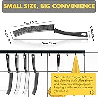 Vista 6 de Cepillo de limpieza de huecos para hendiduras, cepillos de cerdas duras para limpieza de espacios pequeños, cepillo de limpieza de huecos de baño