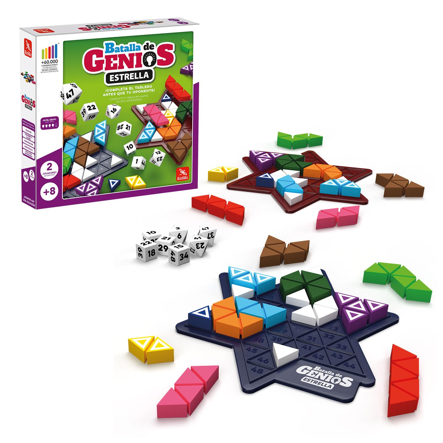 Lúdilo- Batalla de genios Stars, Rompecabezas 3D, Mesa Educativo, Puzzles para niños con Piezas de Madera, Juegos Tablero, Potencia la lógica y Velocidad (80955)