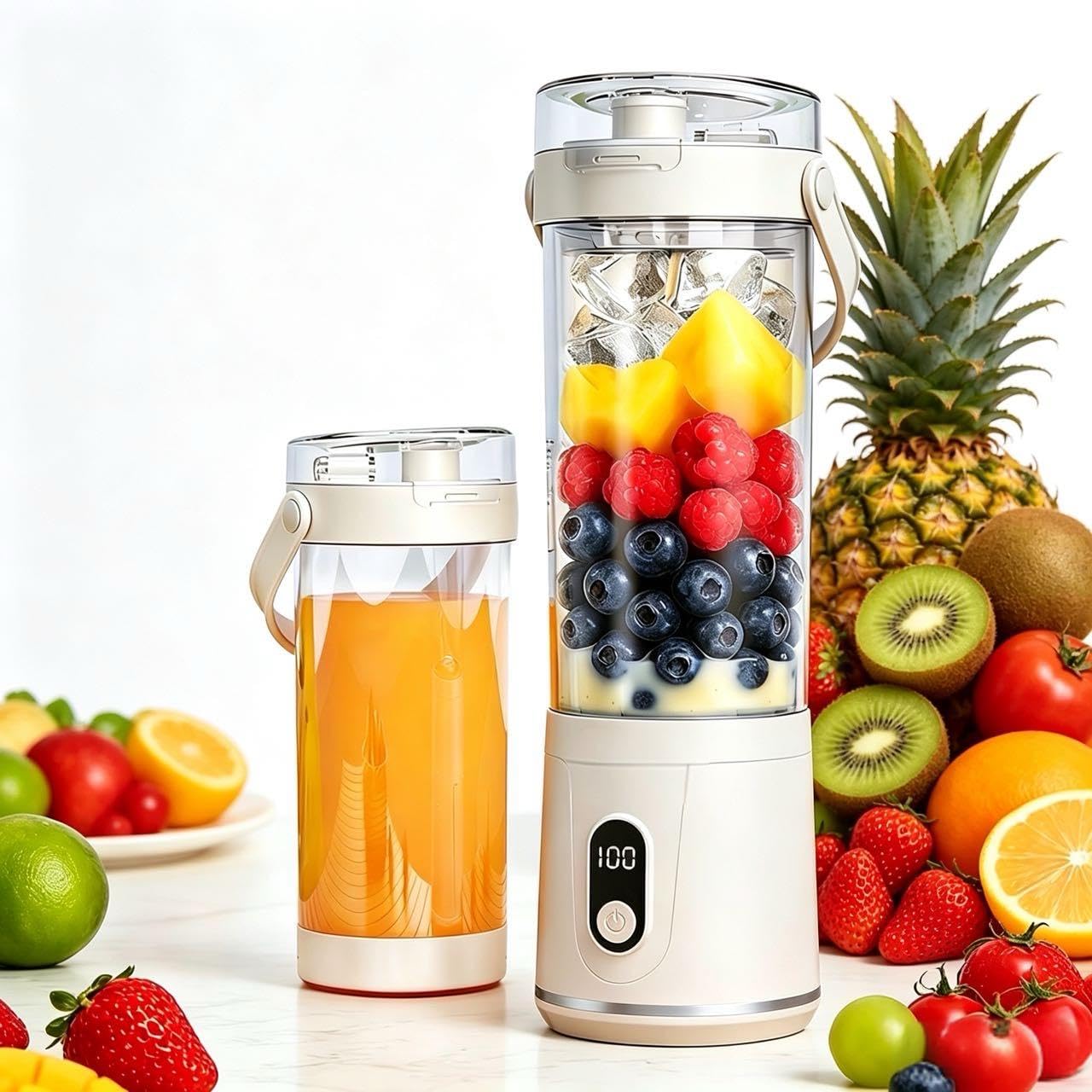 Mixeur portable 600ml sans fil et rechargeable USB-C pour shakes et smoothies maison