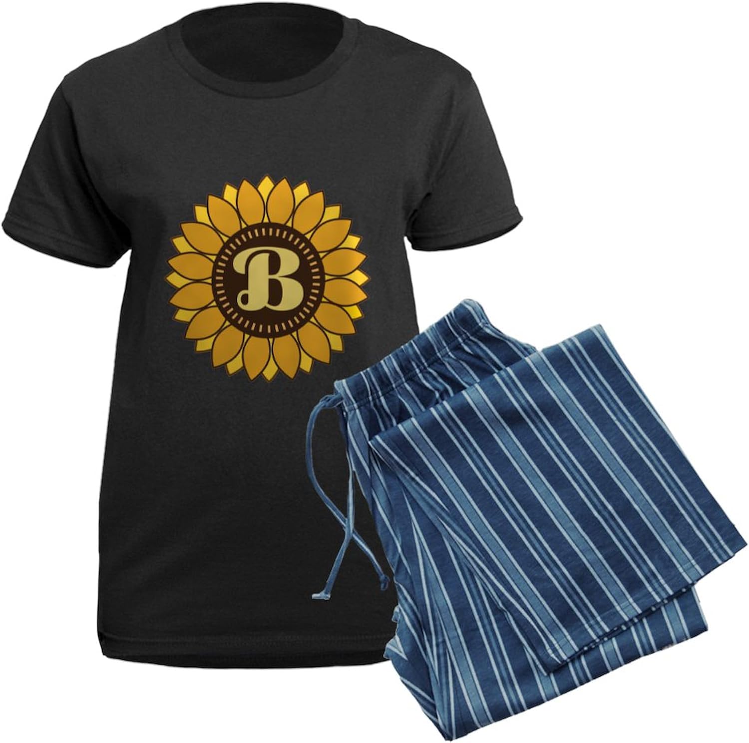CafePress Monogram Letter B Sunflower Pajamas Womens Novelty PJ Sleepwear