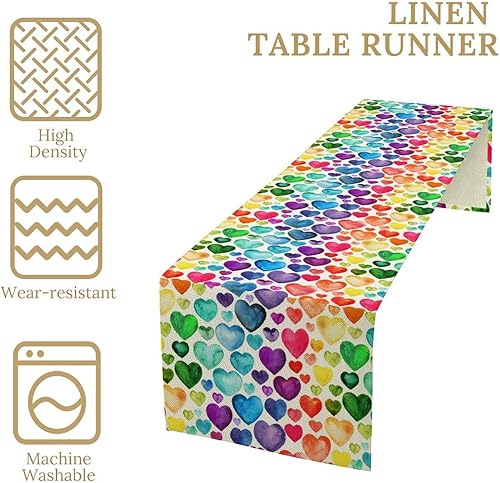 Miniatura 119 de Camino de mesa ondulado de los años 70, retro, hippie abstracto, vintage, verde, rosa, con estampado de ondas para el hogar, cocina, comedor, patio,