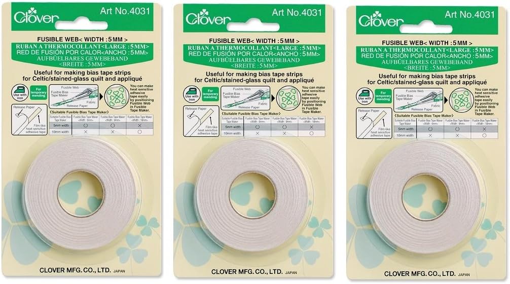 Clover Needlecrafts Bulk Buy Fusible Bias Tape Maker Fusible Web 40 Feet 4031C (3-Pack)
