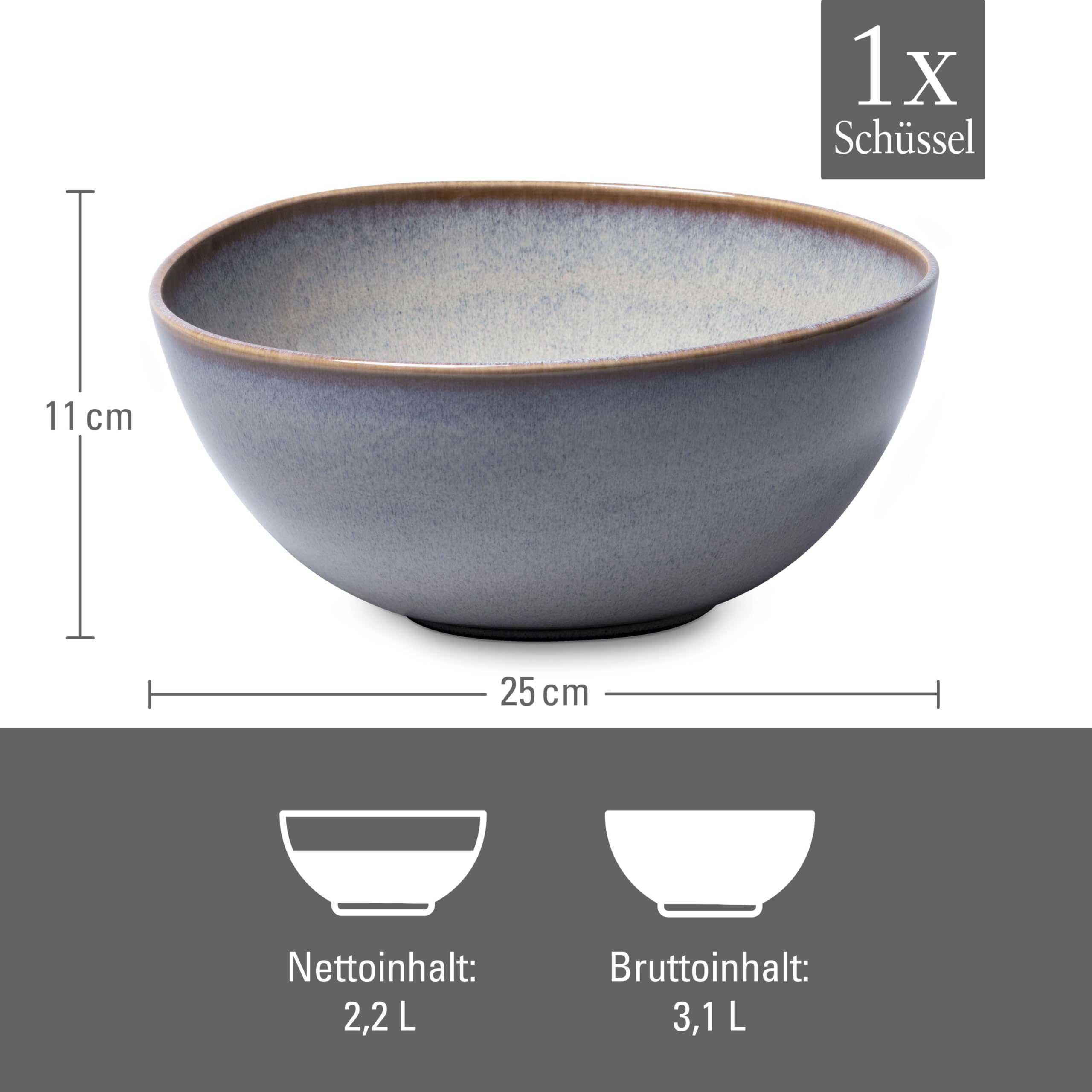 like. by Villeroy & Boch – Fuente para servir Lave beige 25,5x25x11cm, beige, loza, 2200ml