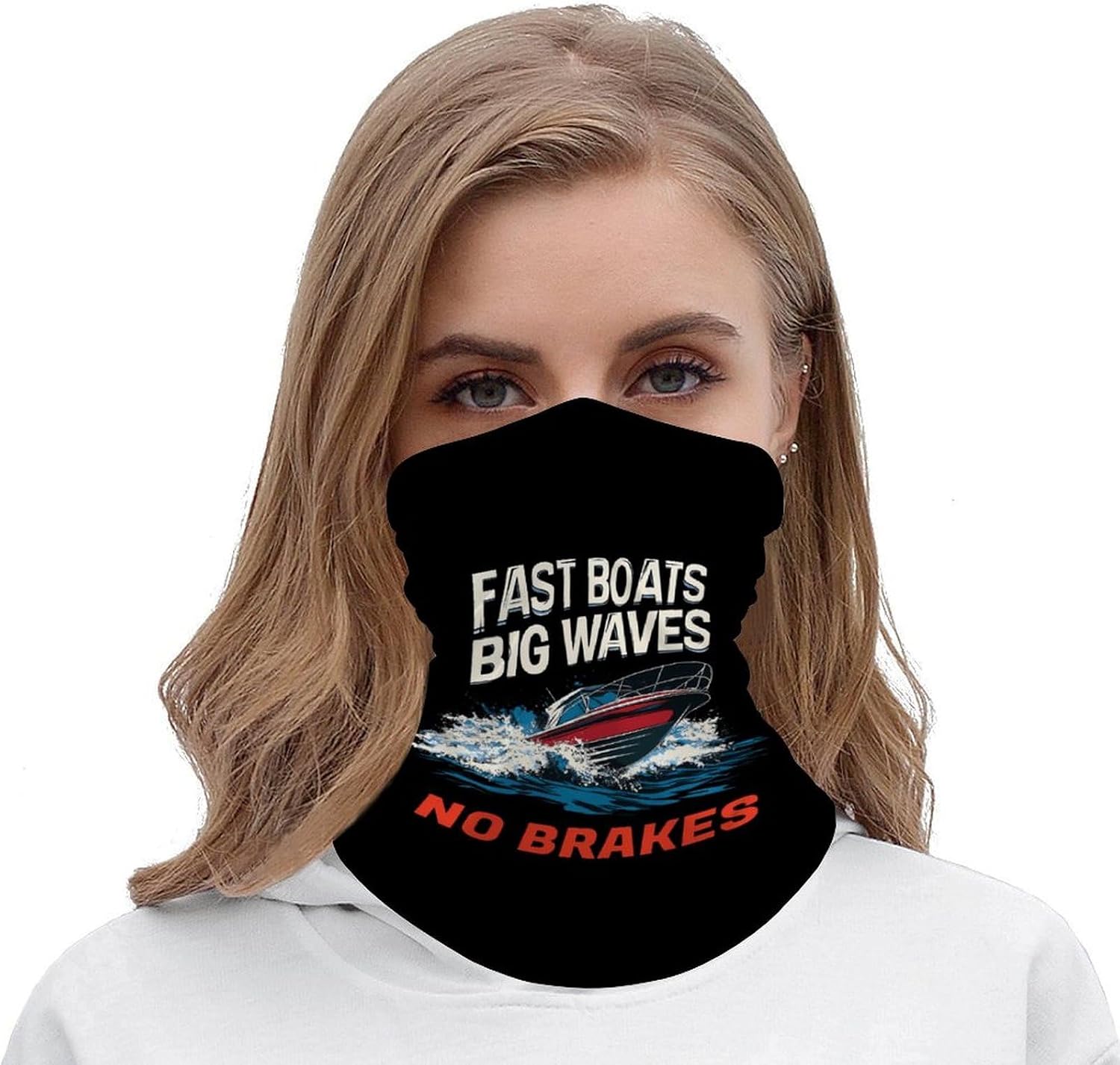 Funny Motorboating Neck Gaiter Windproof Face Mask Bandanas for Men Women Cold Weather Scarf