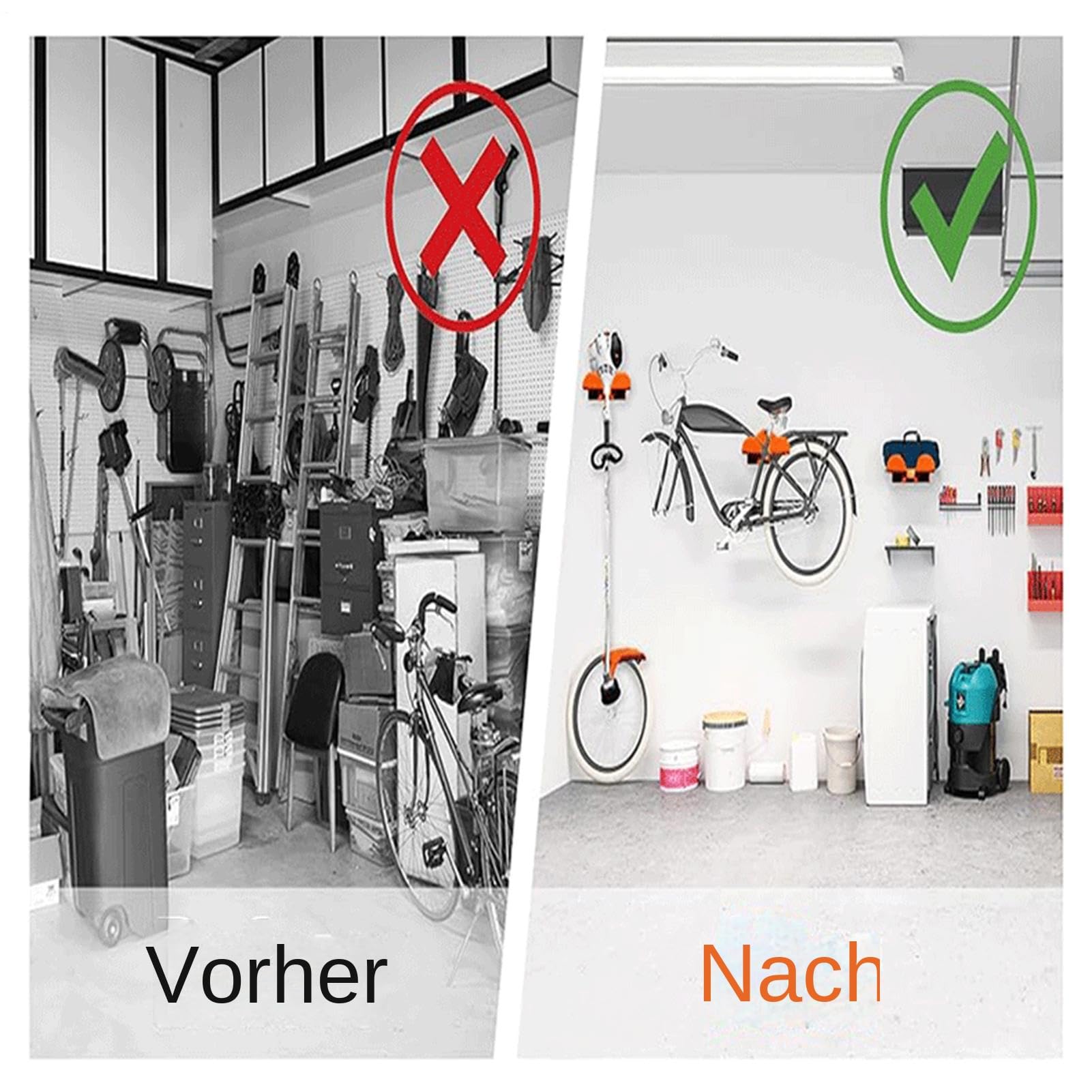 Weedater Hanger - Colgador para deshierba, gancho para cortacésped | 2 unidades de organizador de pared resistente, almacenamiento de utilidad de garaje para recortadora de setos, herramienta el