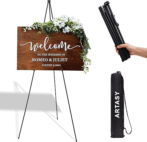 ARTASY Soporte de caballete de 63 pulgadas para letreros de boda, carteles, caballete de artista portátil para pintar lienzo, trípode para el hogar