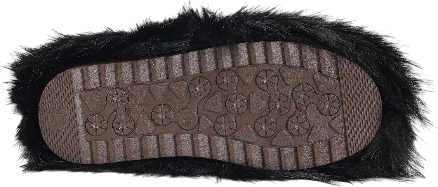 YXCFEWD Faux Fur Snow Boots for Men,Furry Boots Fuzzy Fluffy, Men's Winter Warm Flat Heel Non Slip Boots