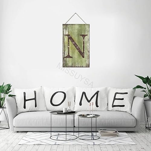 Vista 143 de Letrero colgante de madera con letra J, letrero de madera para decoración del hogar, 26 letras del alfabeto de metal, placa de madera, decoración