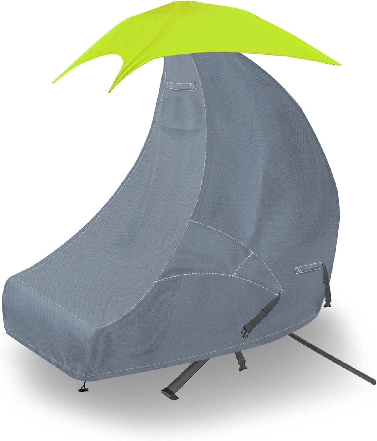 73 Inch Patio Hanging Chaise Lounge and Stand Cover with Zipper Waterproof Outdoor Curved Steel Hammock Lounge Swing Chair Covers