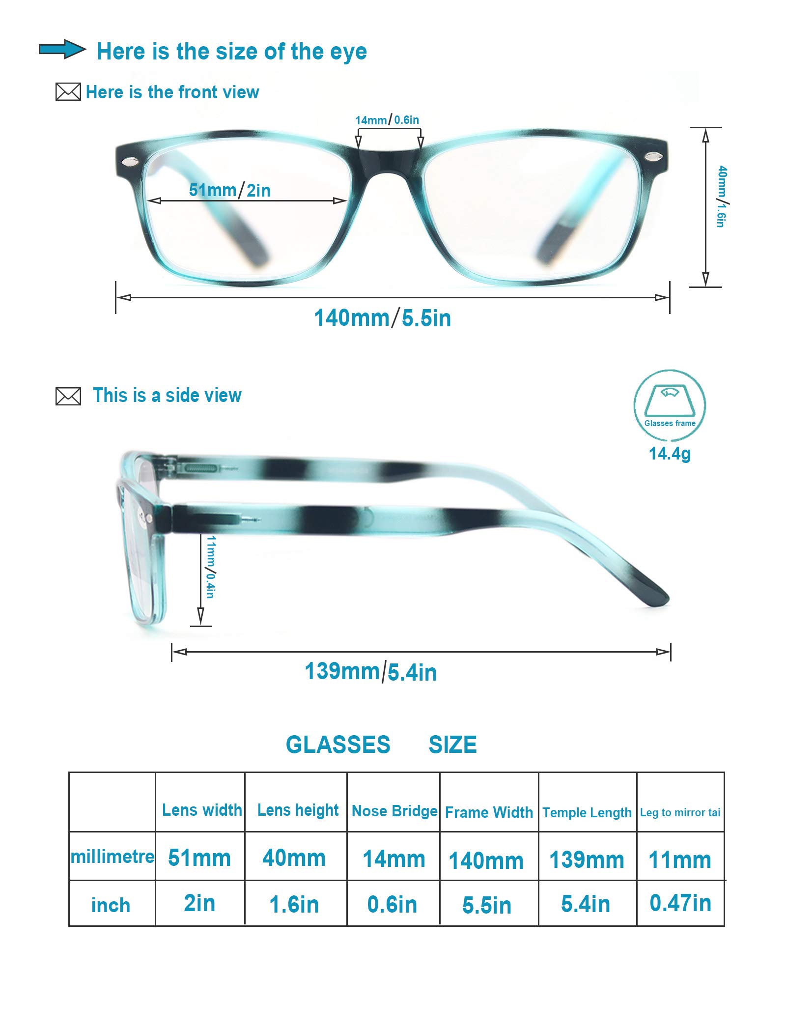 HEEYYOK Reading Glasses Men Women 4-Pack,Readers Glasses Comfortable Spring Hinges Flexible,Lgithweight Eyeglasses for Reading,Including 4 Pouch - Image 4