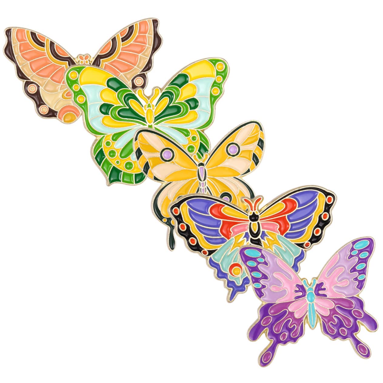 20 Teiliges Schmetterling Emaille Broschen Set Bunte Tier Anstecknadeln Langlebige Legierungs Broschen Kleidungspins für Jacken Taschen Hüte Einfache Befestigung
