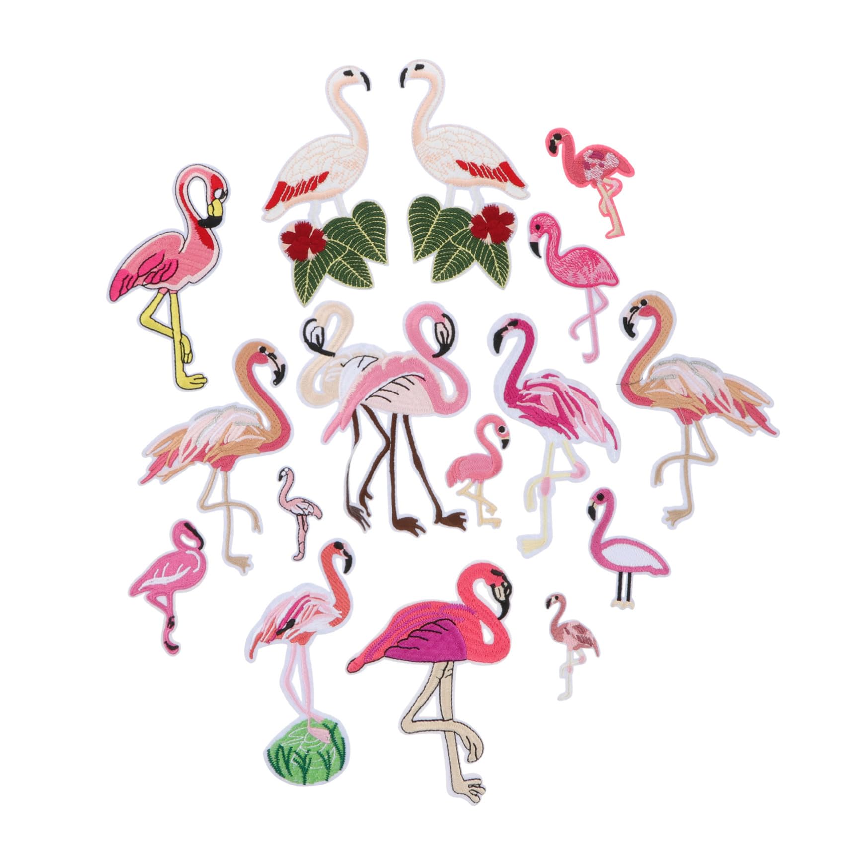 SHINEOFI 48stücke Teiliges Set Gestickte Flamingo Patches Aufnähen Und Aufbügeln Dekorative Applikationen Für Kleidung Taschen Und Handwerksprojekte Um Ihren Persönlichen Stil