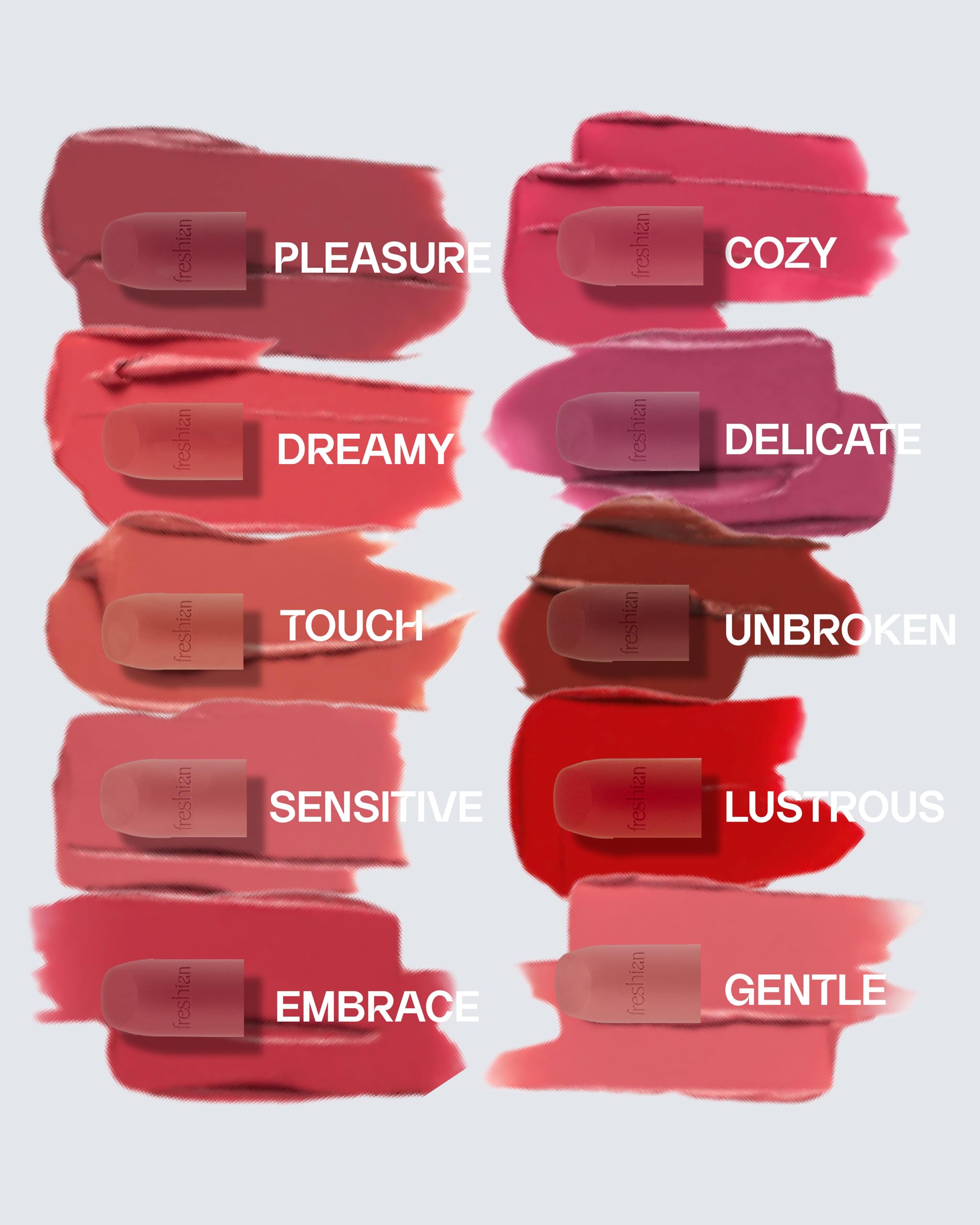 Freshian Sensual Blur Vegan Lipstick (07 Touch, 9.07 g): fórmula de larga duración, lápiz labial mate claro, maquillaje coreano, manteca de karité, vegano. 07 Touch, 1 pieza (1 unidad)
