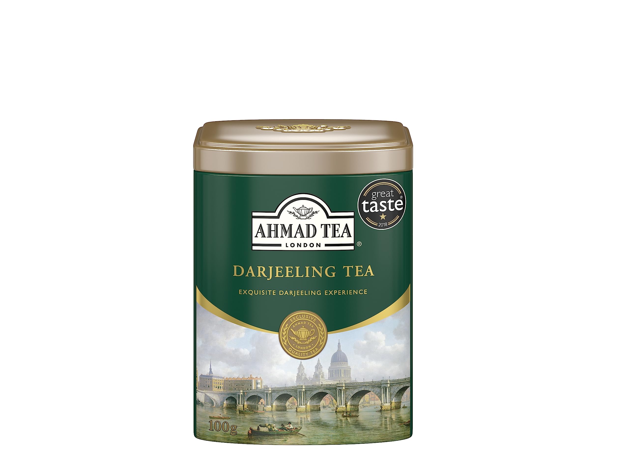 Ahmad TeaEnglish Scene Caddy with Darjeeling Tea - 100g Loose Leaf Tea