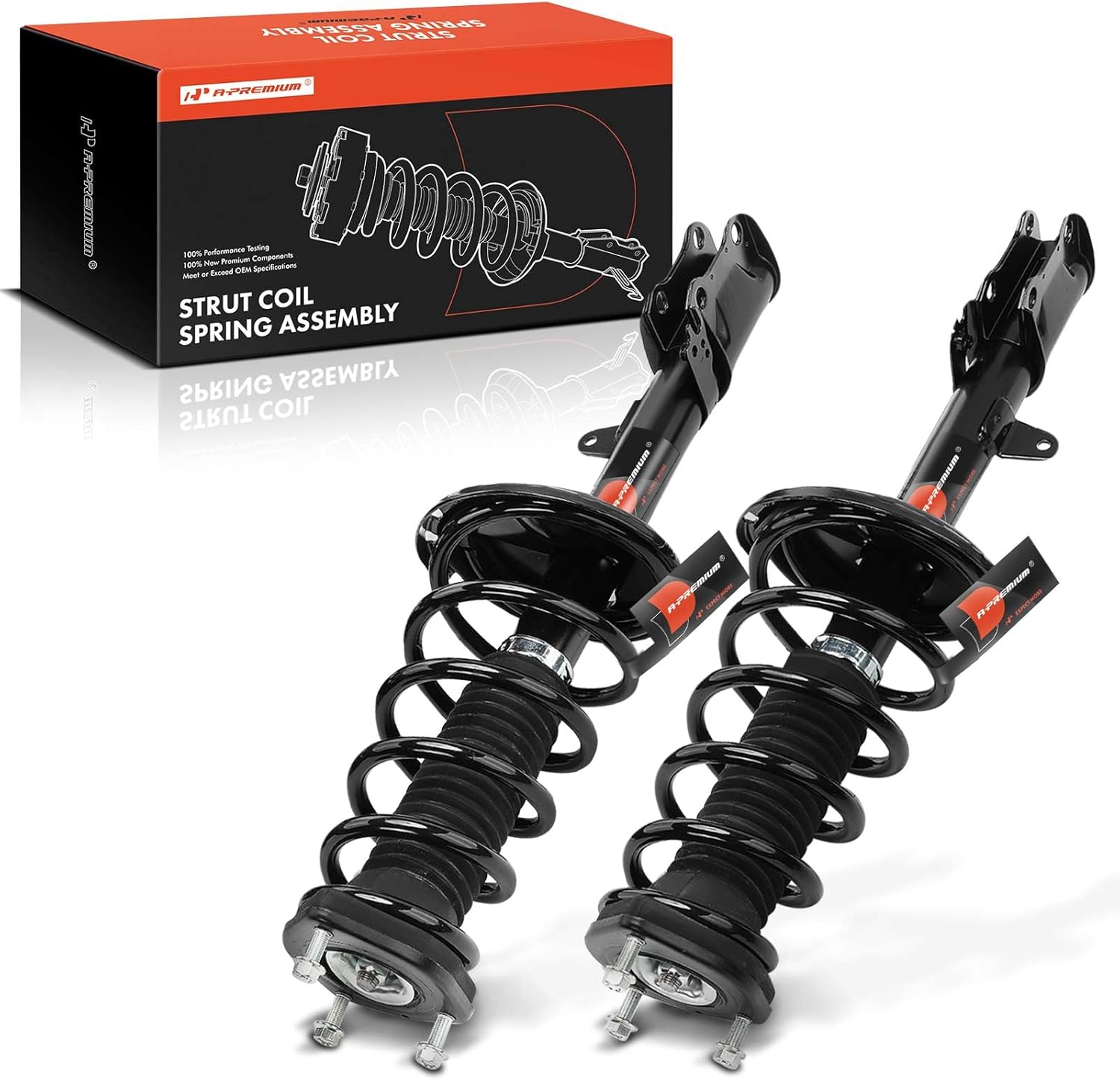 A-Premium Rear Struts Compatible with [FWD] Toyota Highlander 2008-2013, Venza 2013-2015 - 2x Replacement Suspension Complete Strut Assembly Shock with Coil Spring