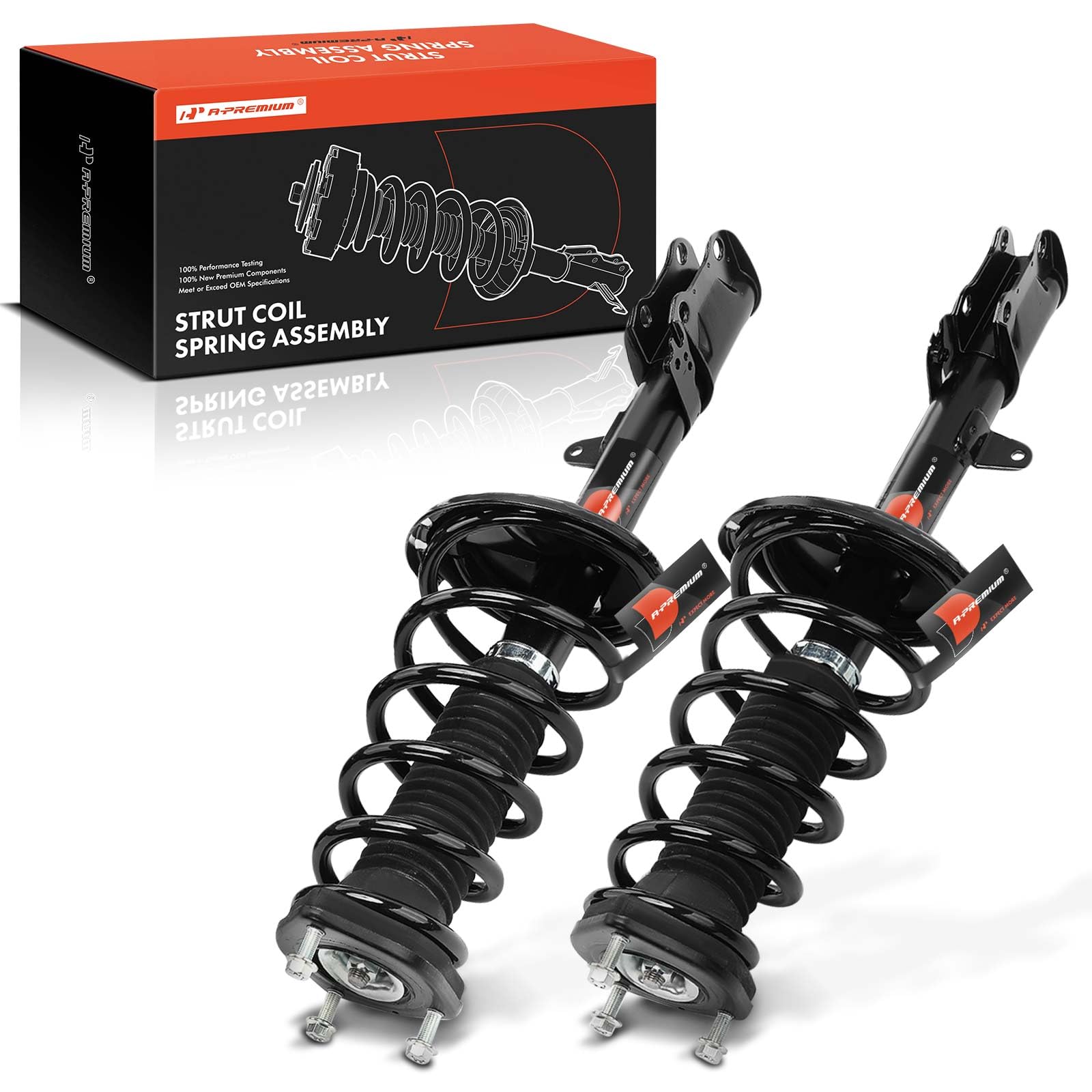 A-Premium Rear Pair (2) Complete Strut & Coil Spring