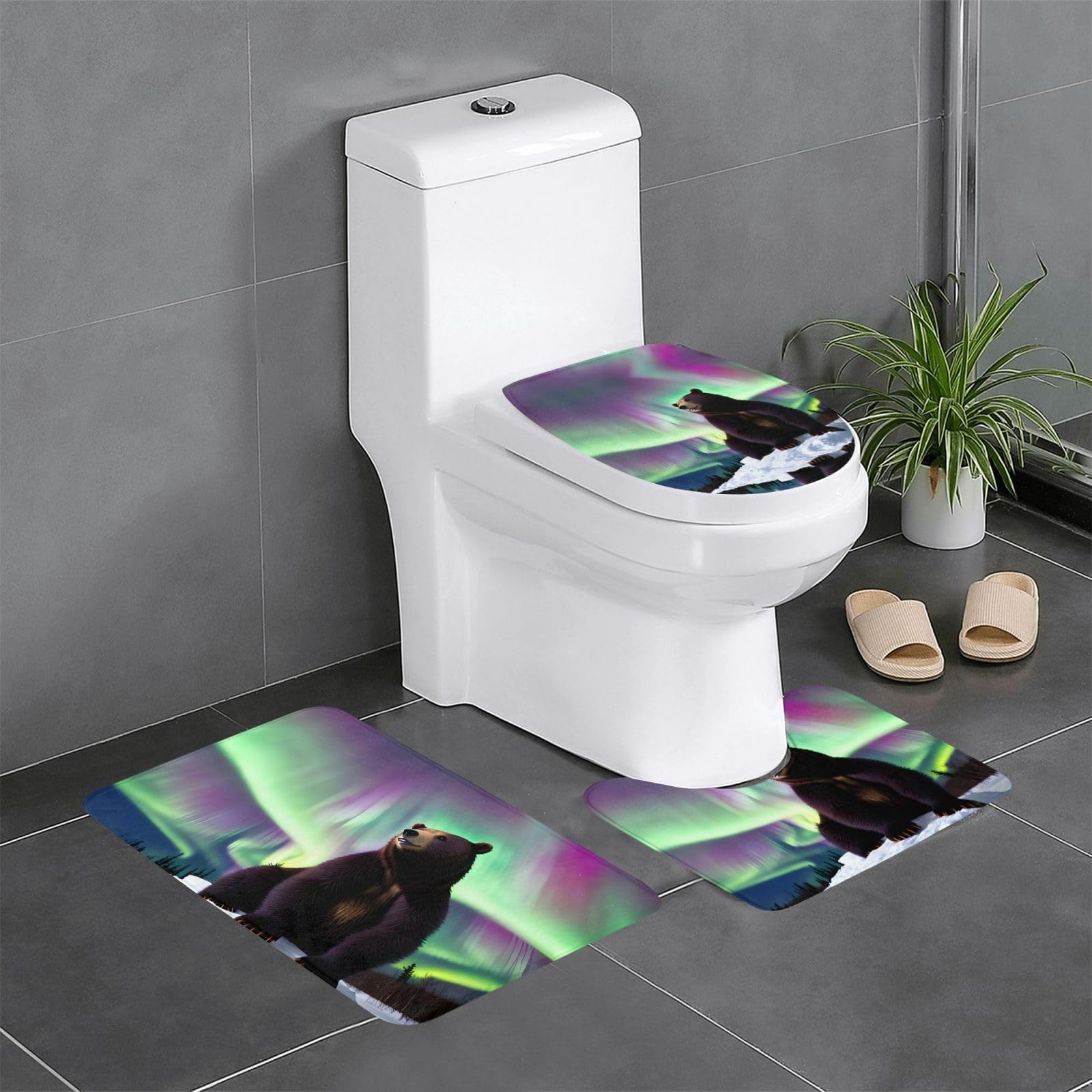 Tapis de salle de bain antidérapants WHJDPP rectangulaire U O 3 pièces