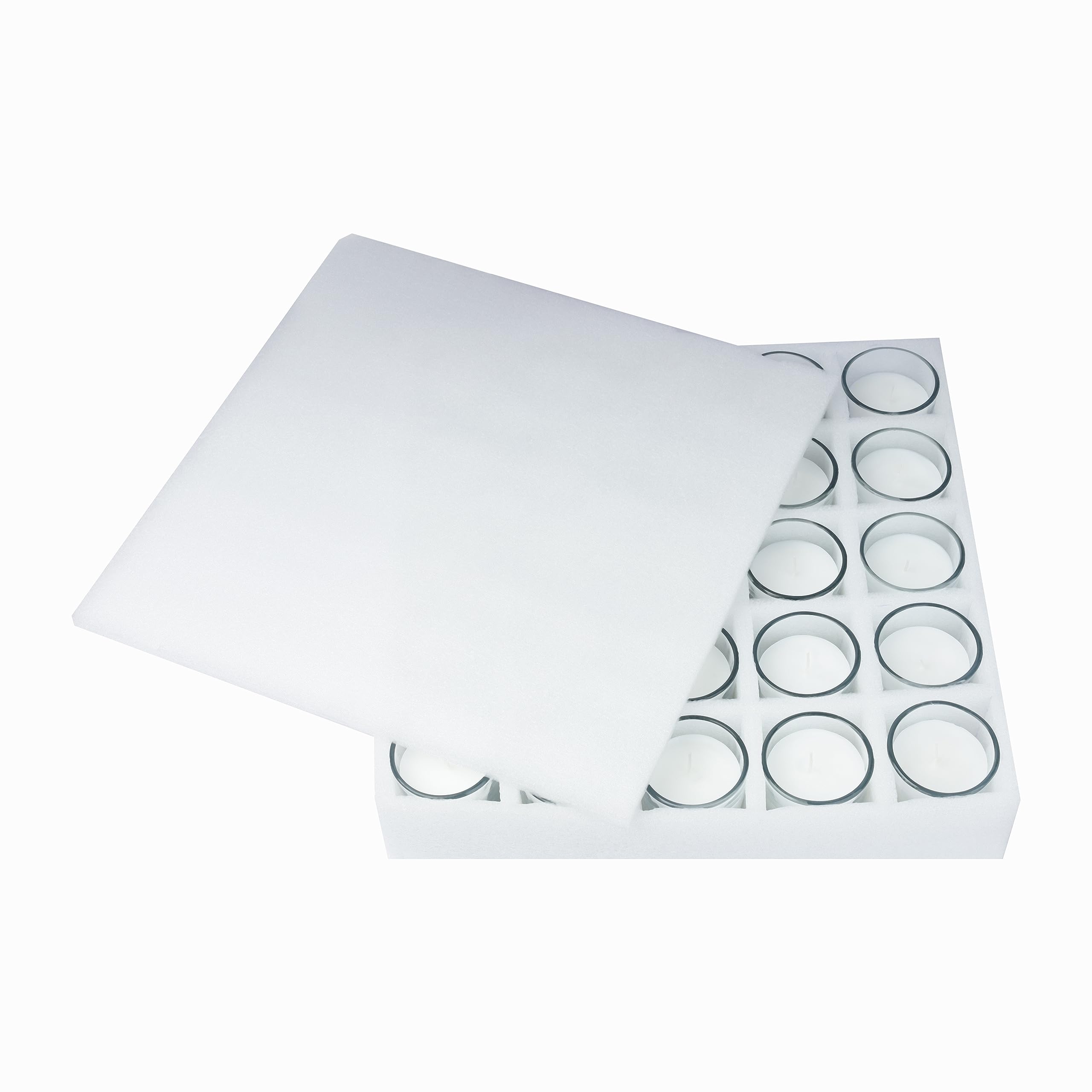 Welburn Veda&Co™ Szklane świece wotywne, 25 sztuk, czas palenia do 15 godzin, 100% w pełni wyrafinowany wosk parafinowy, bezdymny, bezzapachowy, bez kapania, idealne na ślub w spa, urodziny, imprezy,