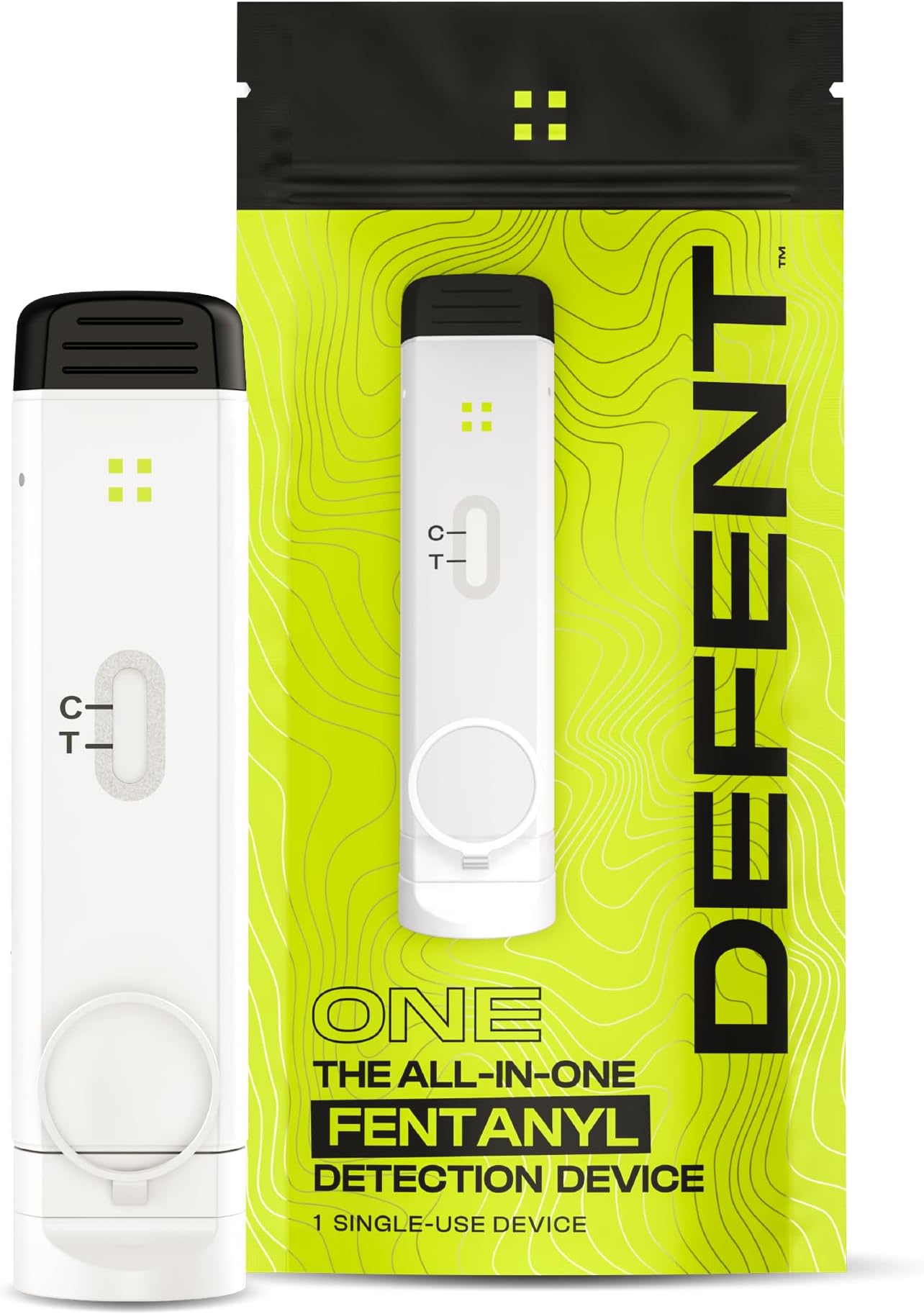 DEFENT All-in-One Fentanyl Detection Device - New & Improved, Single-Use Portable Drug Test - For Festivals, Concerts, Parties, Colleges, Parents - Use before Narcan - Alternative to Test Kit & Strips