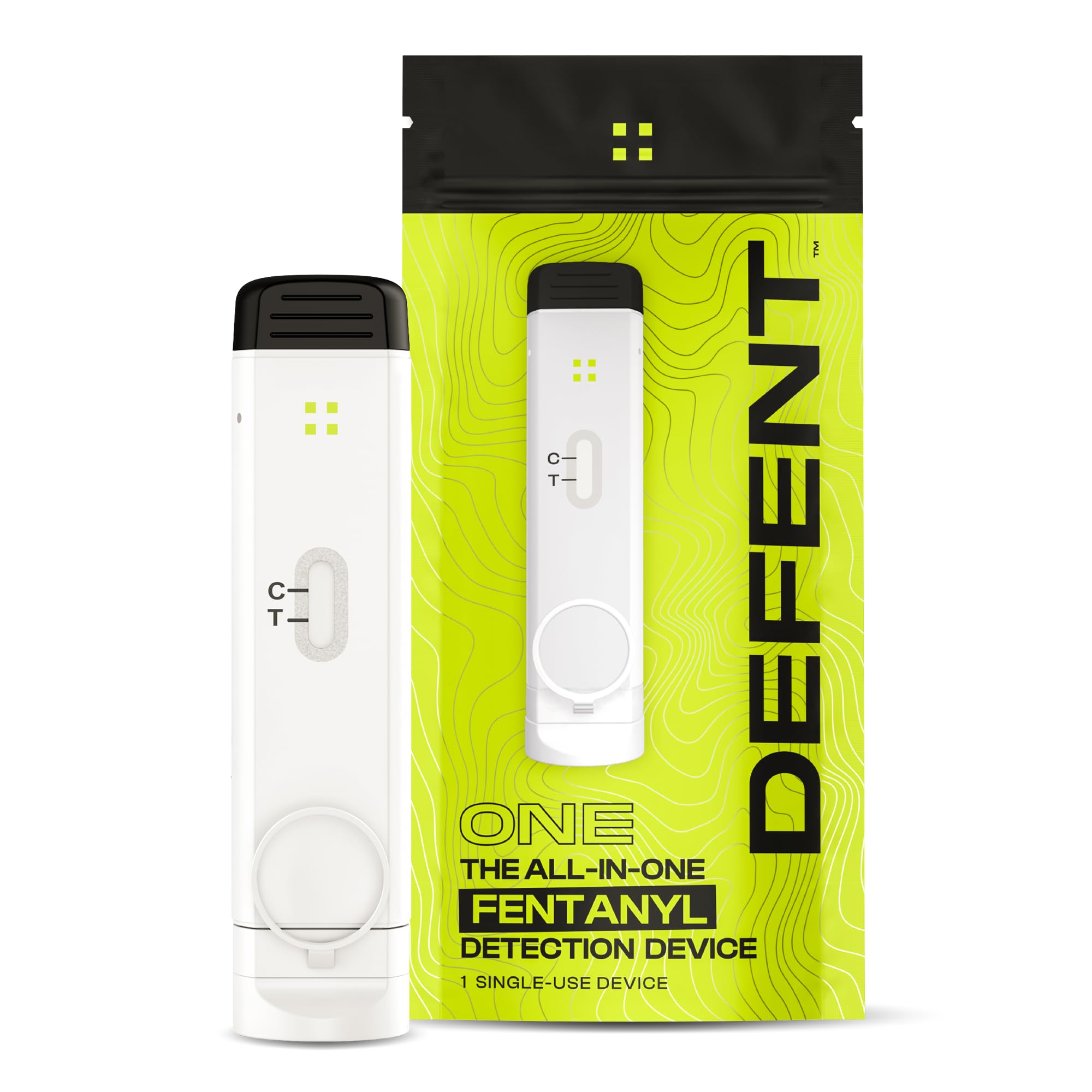 DEFENT All-in-One Fentanyl Detection Device - Single-Use, Patented Drug Test Tech for Instant, On-The-Go Detection at Festivals, Concerts, Parties, Colleges & Home - Alternative to Test Kit & Strips