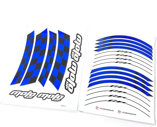 Vista 26 de MC MOTOPARTS Adhesivos adhesivos para llantas de 17 pulgadas AA01 compatibles con GSX1300R GSXR1000 GSXR600 (azul aguamarina)