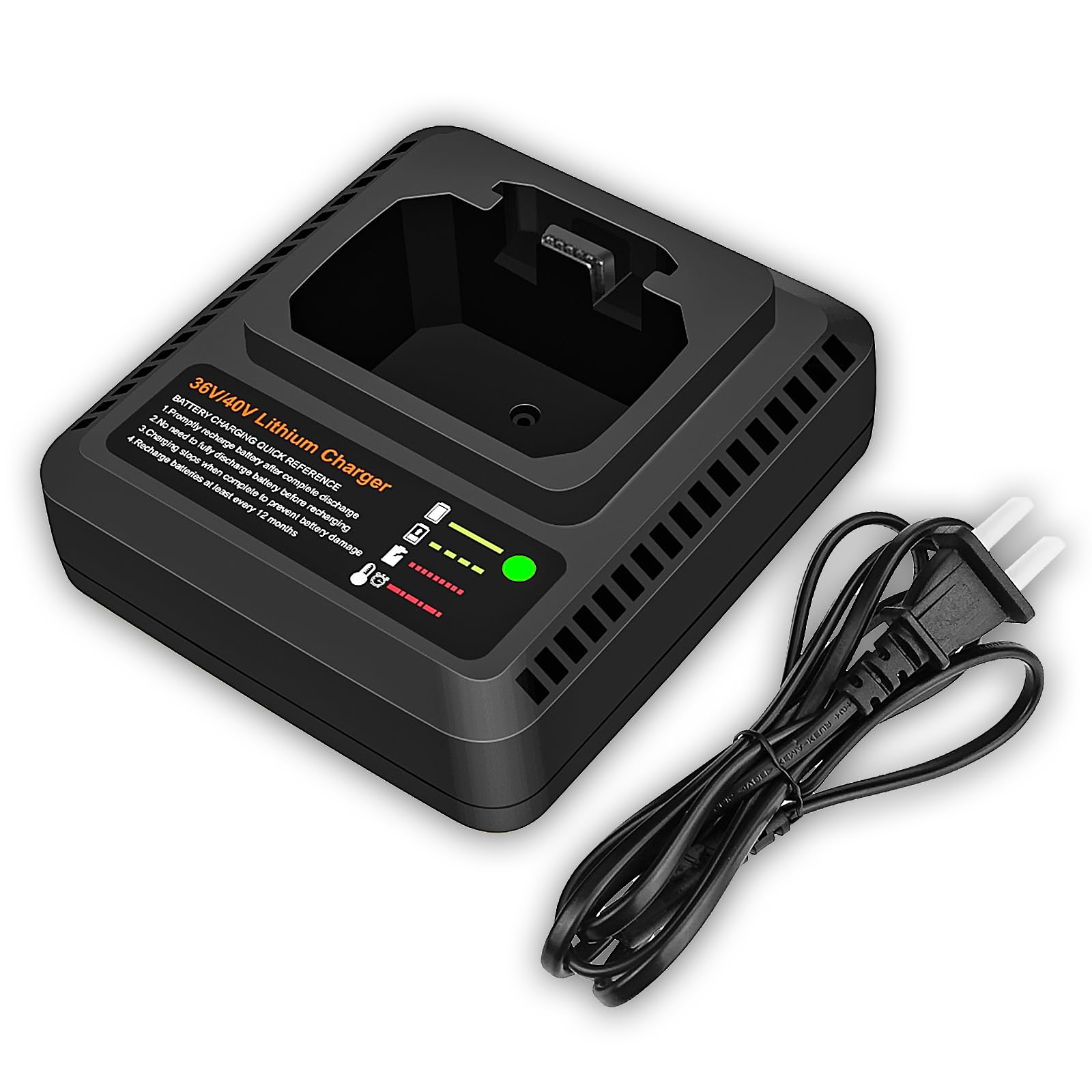 36V/40V Max Fast Charger Compatible with Black and Decker 36V/40V Lithium Battery LBXR36 LBXR2036 LBX36 LBX1540 LBX2040 LBX2540 LST540 LCS1240 LST136W Replacement for Black and Decker LCS40 Charger
