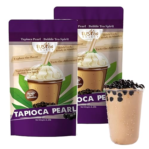 Miniatura 7 de Fusion Select Tapioca Pearl - Tapioca de cocción rápida con sabor a azúcar negra Boba de bricolaje listo en 5 minutos perlas de boba perlas de té de