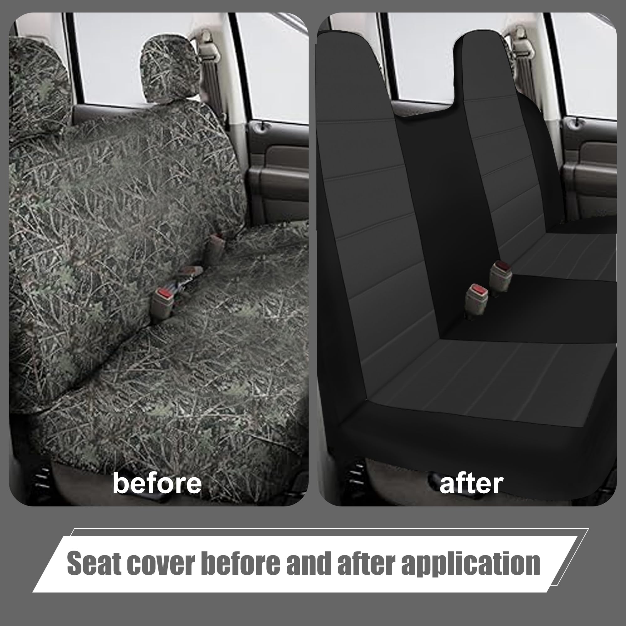 FIOQE Front Bench Seat Cover For Ford F-150 1999-2004 - Red Oxford Cloth With Molded Headrests - View #7
