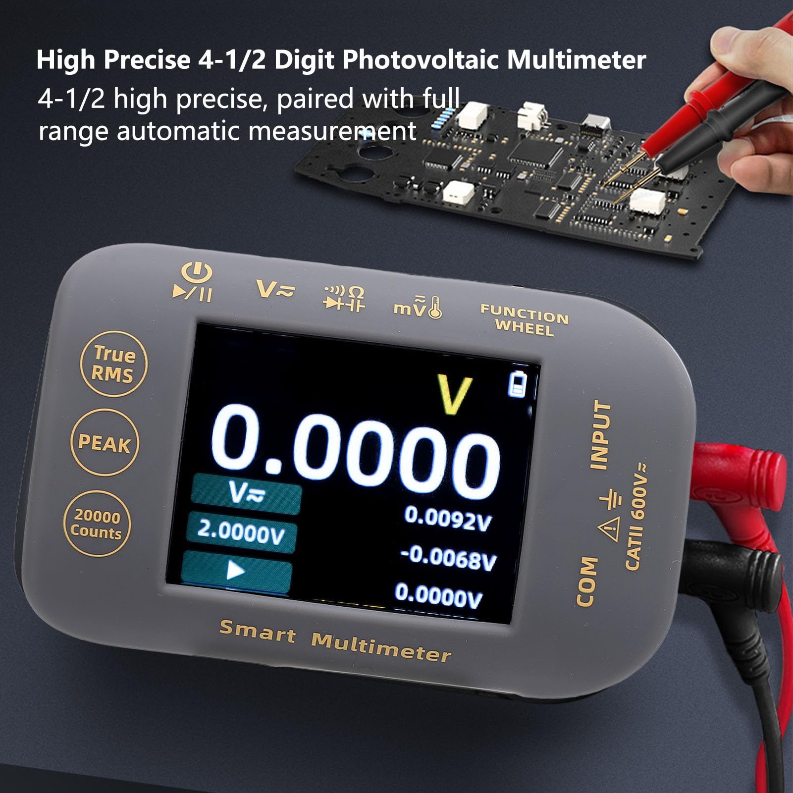 Multimetro Digitale 20000 di Alta Precisione Conta True RMS Tester Ricaricabile per Sistemi Fotovoltaici