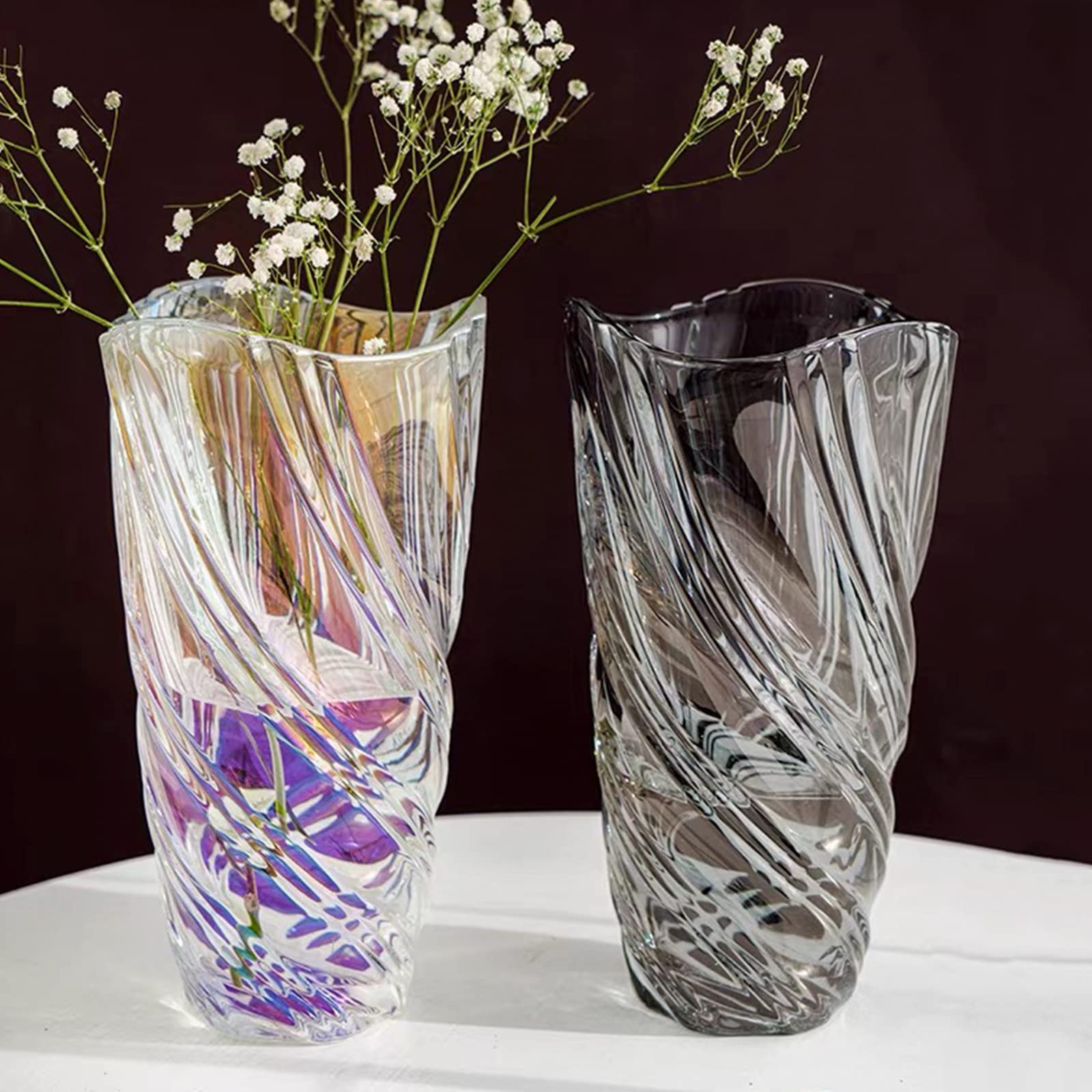 Vase En Verre Moderne 24cm - Minimaliste Nordique Pour Fleurs Fraîches - Cadeau Mariage, Décoration Table