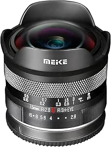 Meike 7.5mm f2.8 Large Aperture Ultra Wide Circular fisheye Manual Focus APS-C Lens for Fujifilm X Mount Mirrorless Camera X-T3 X-H1 X-Pro2 X-E3 X-T1 X-T2 X-T4 X-T10 X-T20 X-A2 X-E2 X-E1 X30 X70 X-A1