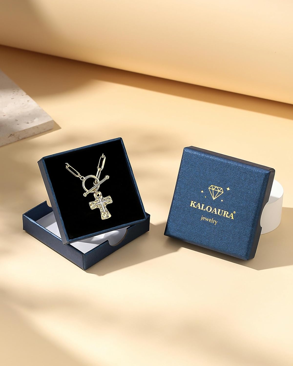 Chunky Cross Necklace for Women, 14K Gold/Silver Plated Statement Paperclip Chain Double Cross Pendant Necklaces Non Tarnish for Faith Religious Christian Jewelry Gifts - Image 6