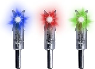 BARNETT Archery Headhunter Strobe Lighted Nocks with Multiple Color Patterns, for Use with .300â€ Inner Diameter Crossbow Arrows, 3-Pack (BAR20035), Multi