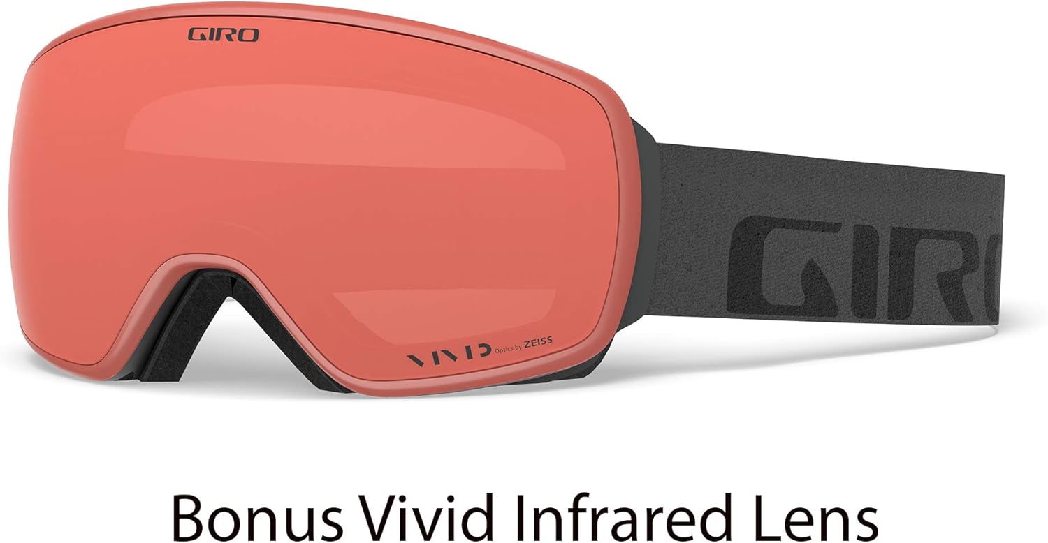Giro Agent Adult Snow Goggles Quick Change with 2 Lenses Grey Wordmark Vivid Ember/Vivid Infrared