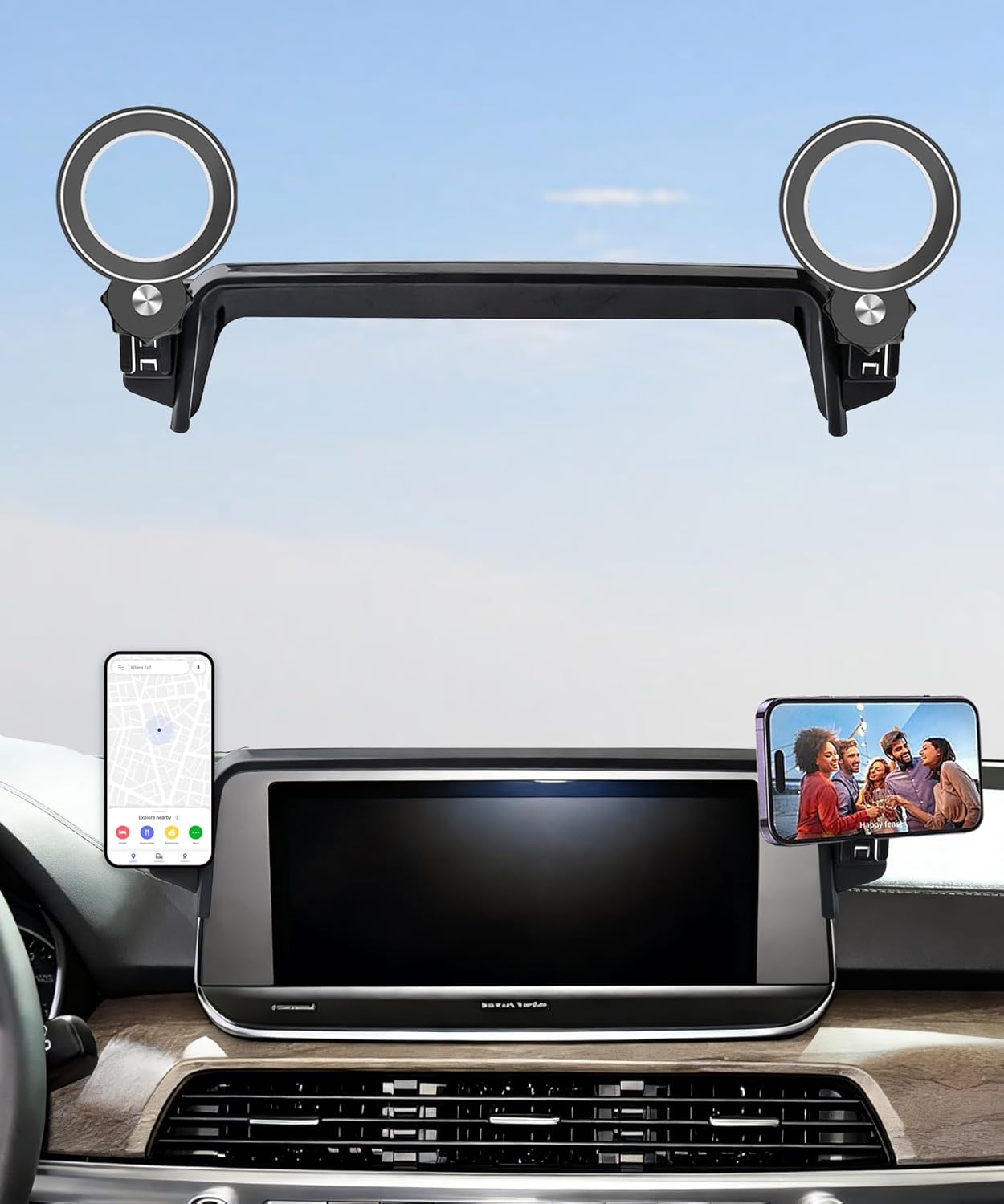 Car Phone Holder for KIA Telluride 2019 2020 2021 2022 Accessories Apply to 10.25 Inch Touch Screen Fixed Clip MagSafe Passenger Cell Phone Mount Handsfree 360° Rotation