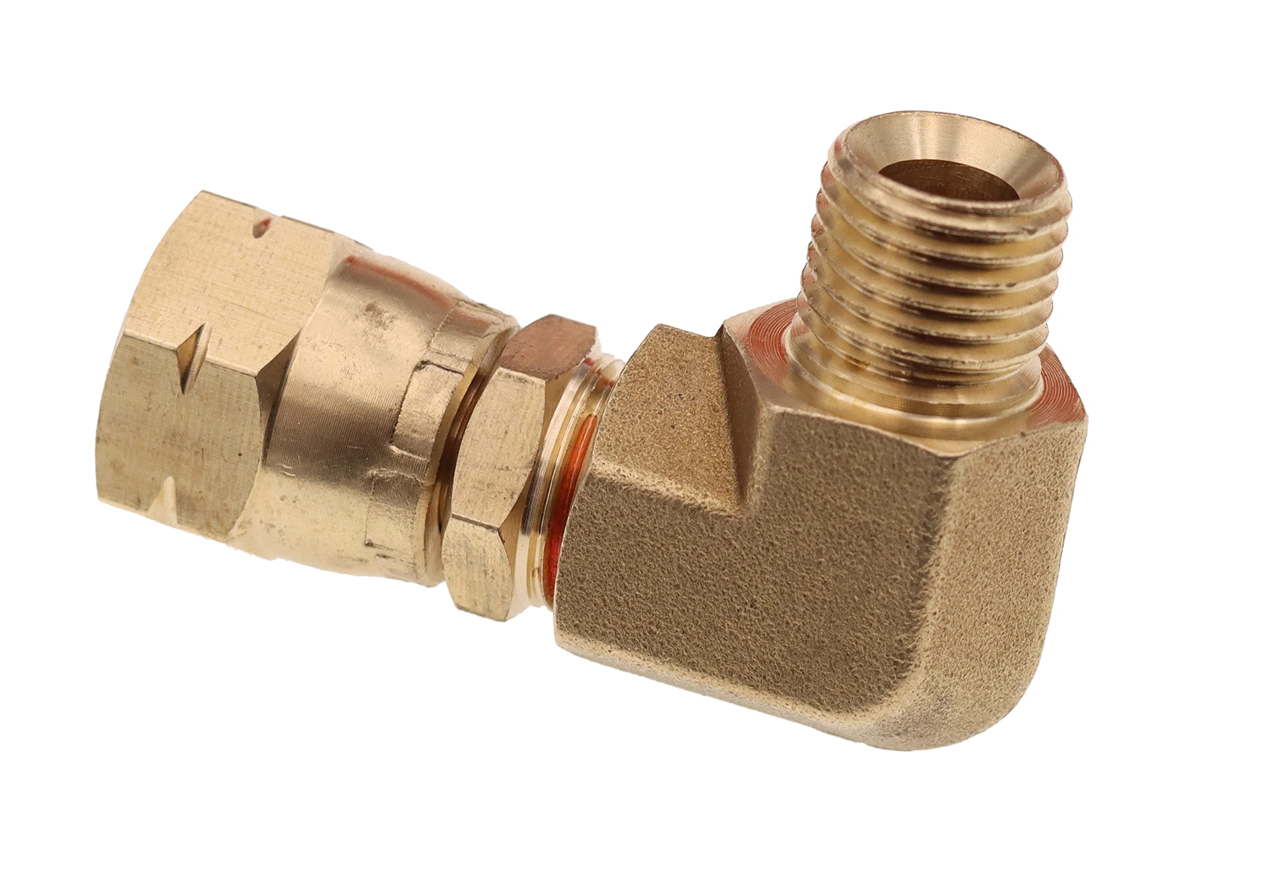 METER STAR Raccordo di ingresso gas a filettatura sinistra da 1/4", raccordo a 90 gradi per il collegamento di regolatori di pressione, regolatori di gas, rubinetti e tubi del gas, nonché per