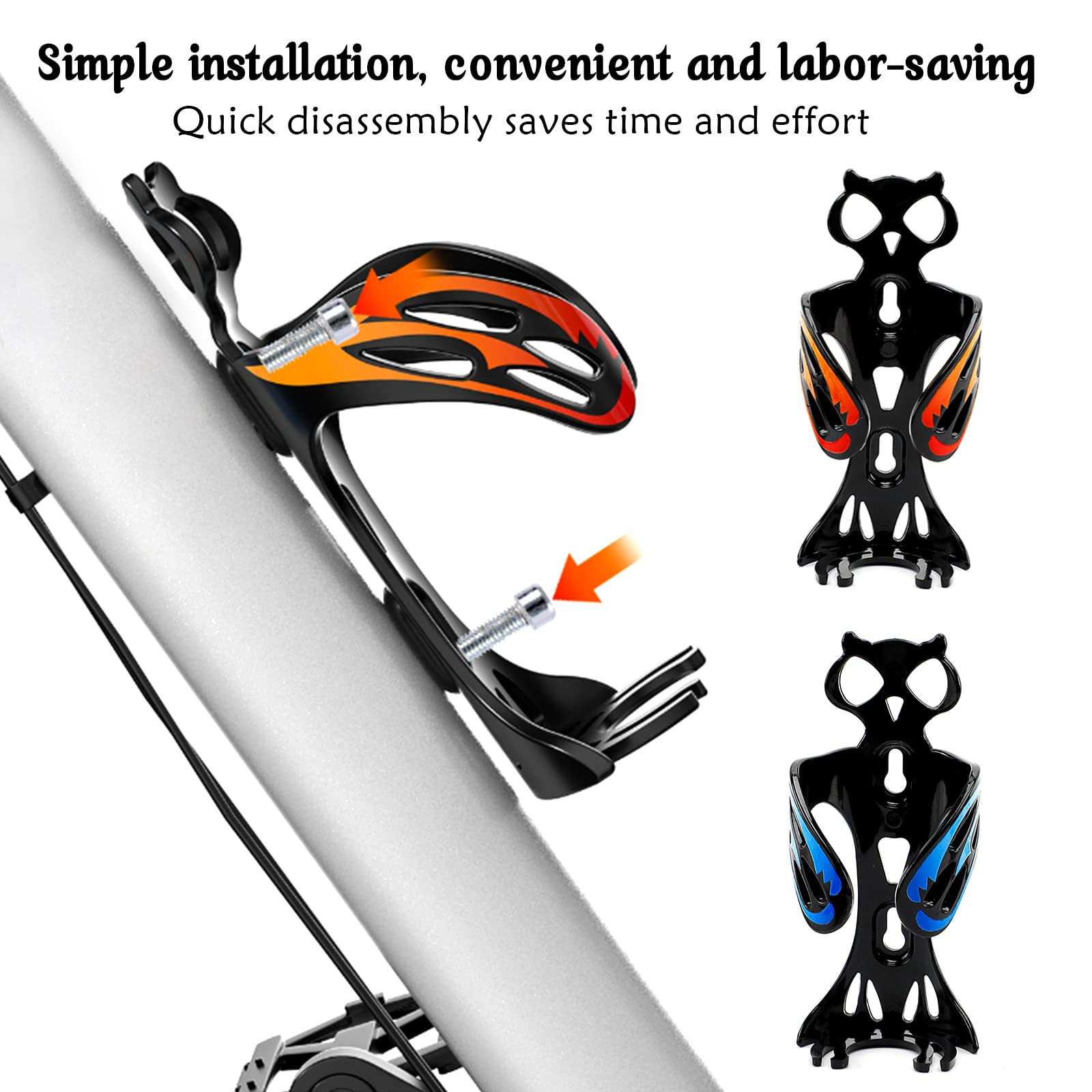 2 Pcs Bike Water Bottle Holder, Lightweight Mountain Bike Water Bottles Rack, Bicycle Water Bottle Cage for Road Bikes