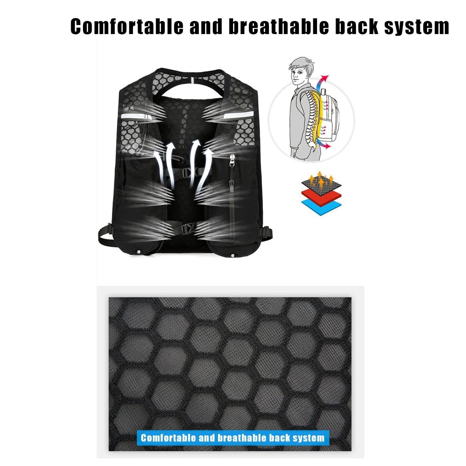 Zaino da corsa leggero, con tasca portabottiglie, ideale per sport, escursionismo, arrampicata, campeggio, viaggi e allenamento, accessori per uomini e donne