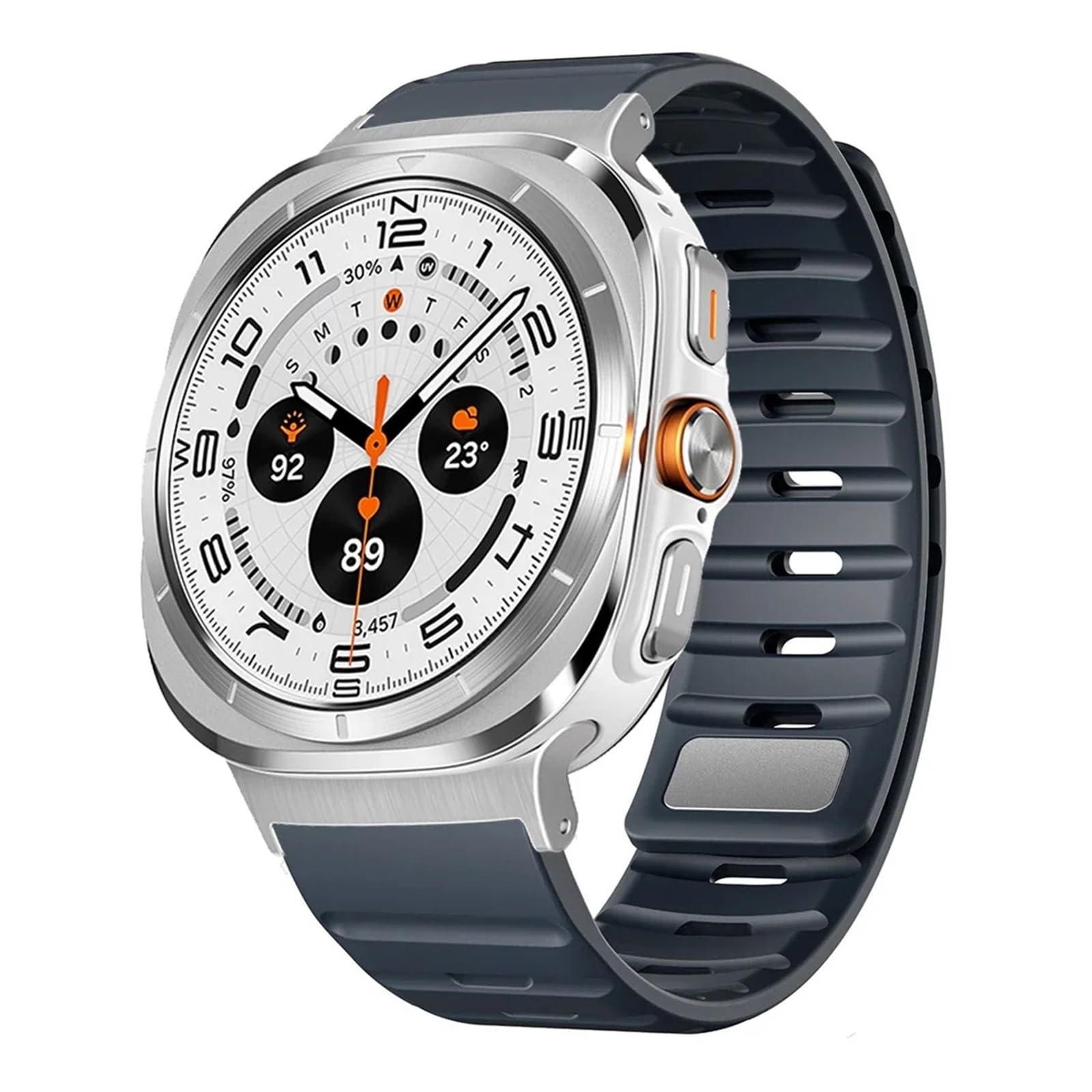 BIK Pasek magnetyczny do Samsung Galaxy Watch Ultra 47 mm męski miękki silikonowy pasek do Samsung Ultra 7 ULTRA 47 MM sportowy pasek Correa paski do zegarka