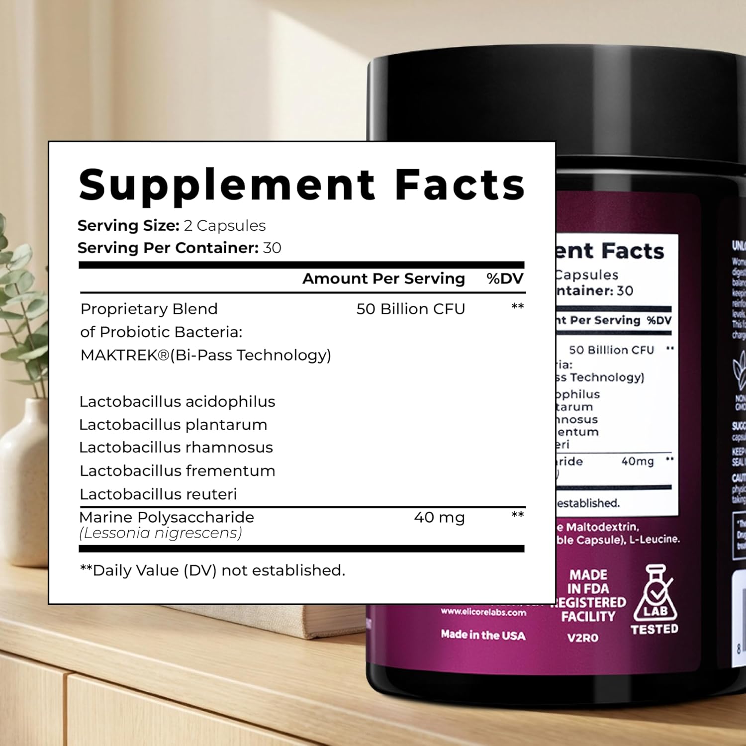 Probiotics for Women 50 Billion CFU - Lactobacillus for Digestive & Vaginal Health - Non-GMO, Gluten-Free Blend with MAKTREK Bi-Pass Technology - Vaginal Probiotics - 60 Veg Capsules - Image 9